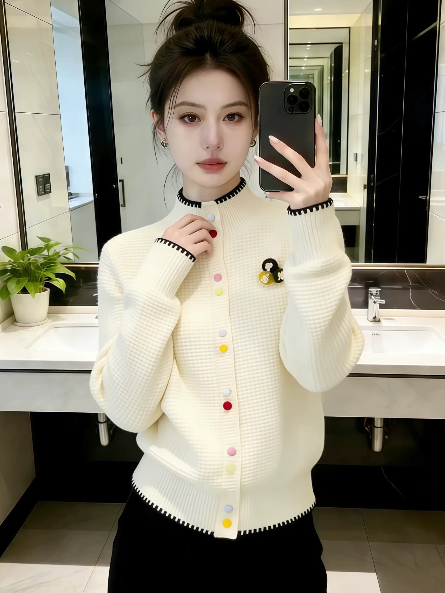 한 부서 반하이넥 니트 스웨터 스웨터 여성 코트 2026 새로운 봄 드레스 고유 한 아름다운 자이언트 잘 생긴 ~ 중 작은 맨위 상세 이미지 3