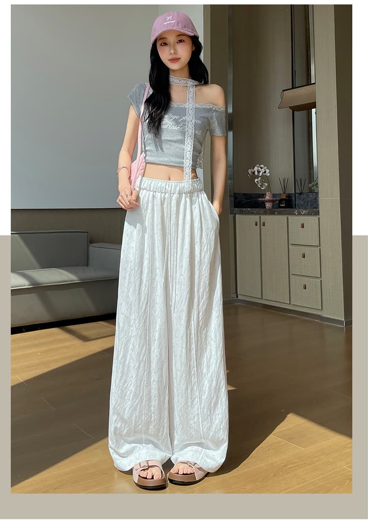 레트로 꽃무늬 얼음 실크 와이드 레깅스 바지 여름 얇은 스타일 느긋한 바람 캐주얼 바지 루즈핏 도루 센스 바닥 청소 야마모토 바지 상세 이미지 30