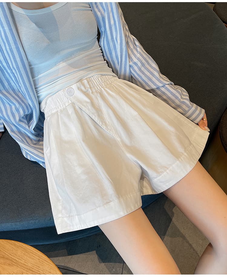 꽃밭 반바지 여성 작은 키 여름 루즈핏 슬림해 보이는 와이드 레그 팬츠 하이웨이스트 한 마디 캐주얼 다용도 핫 바지 상세 이미지 20