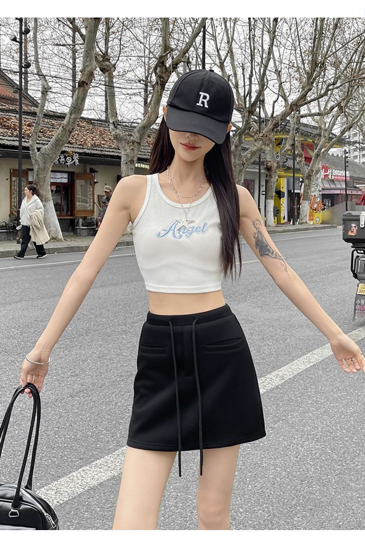 운동 반신 스커트 여성 봄 여름 2026 새로운 타이트 스커트 웨이 치마 펌프 로프 주머니 하이웨이스트 다용도 캐주얼 한 마디 치마바지 상세 이미지 30