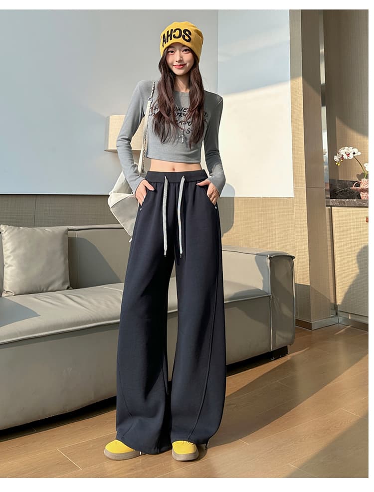 웨이 바지 여성 2026 가을 새로운 아메리칸 레트로 하이웨이스트 캐주얼 바람 빨간색 다용도 와이드 레그 팬츠 길다 상세 이미지 22