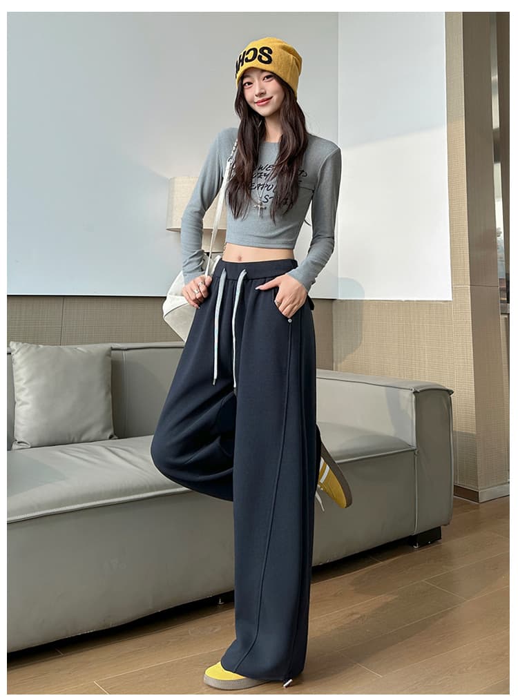 웨이 바지 여성 2026 가을 새로운 아메리칸 레트로 하이웨이스트 캐주얼 바람 빨간색 다용도 와이드 레그 팬츠 길다 상세 이미지 24