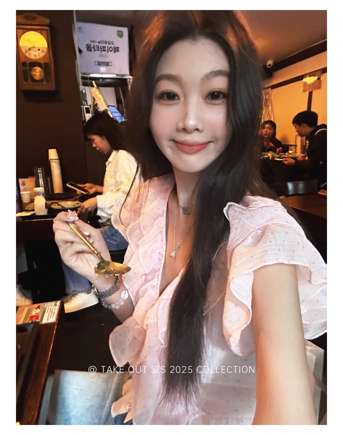 인터넷 그림 프랑스식 디자인 센스 쉬폰 짧은 맨위 주름 V넥 작은 셔츠 여름 상세 이미지 10