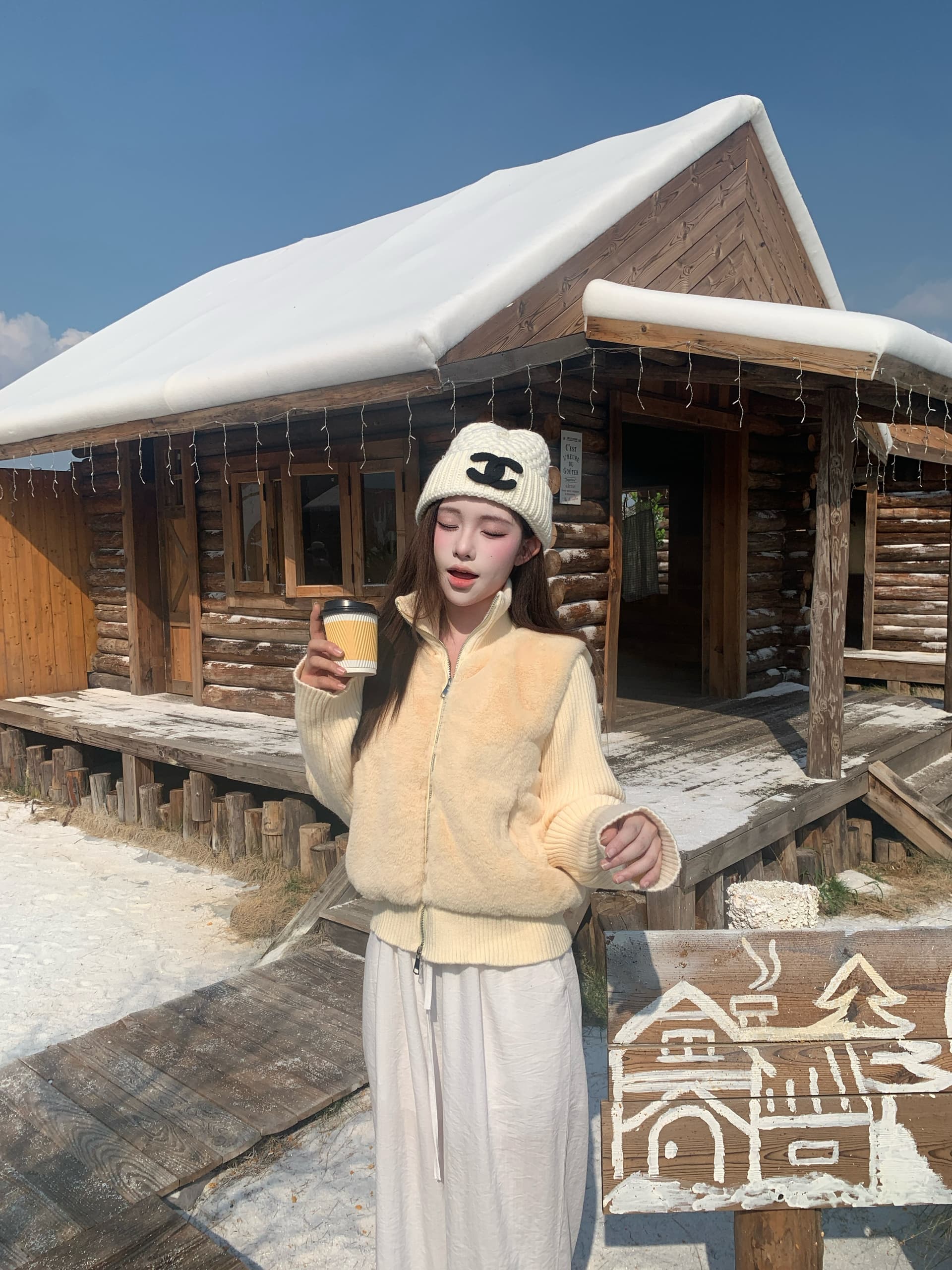 실사 정가 원본 원료 초점 높은 품질 피어 도둑 그림 내기 모피 페이크 레이어드 모피 재킷 이미지 4