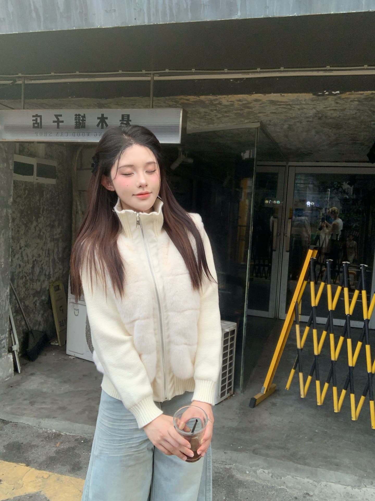 실사 정가 원본 원료 초점 높은 품질 피어 도둑 그림 내기 니트 패치워크 모방 수달 털 면 의류 상세 이미지 5
