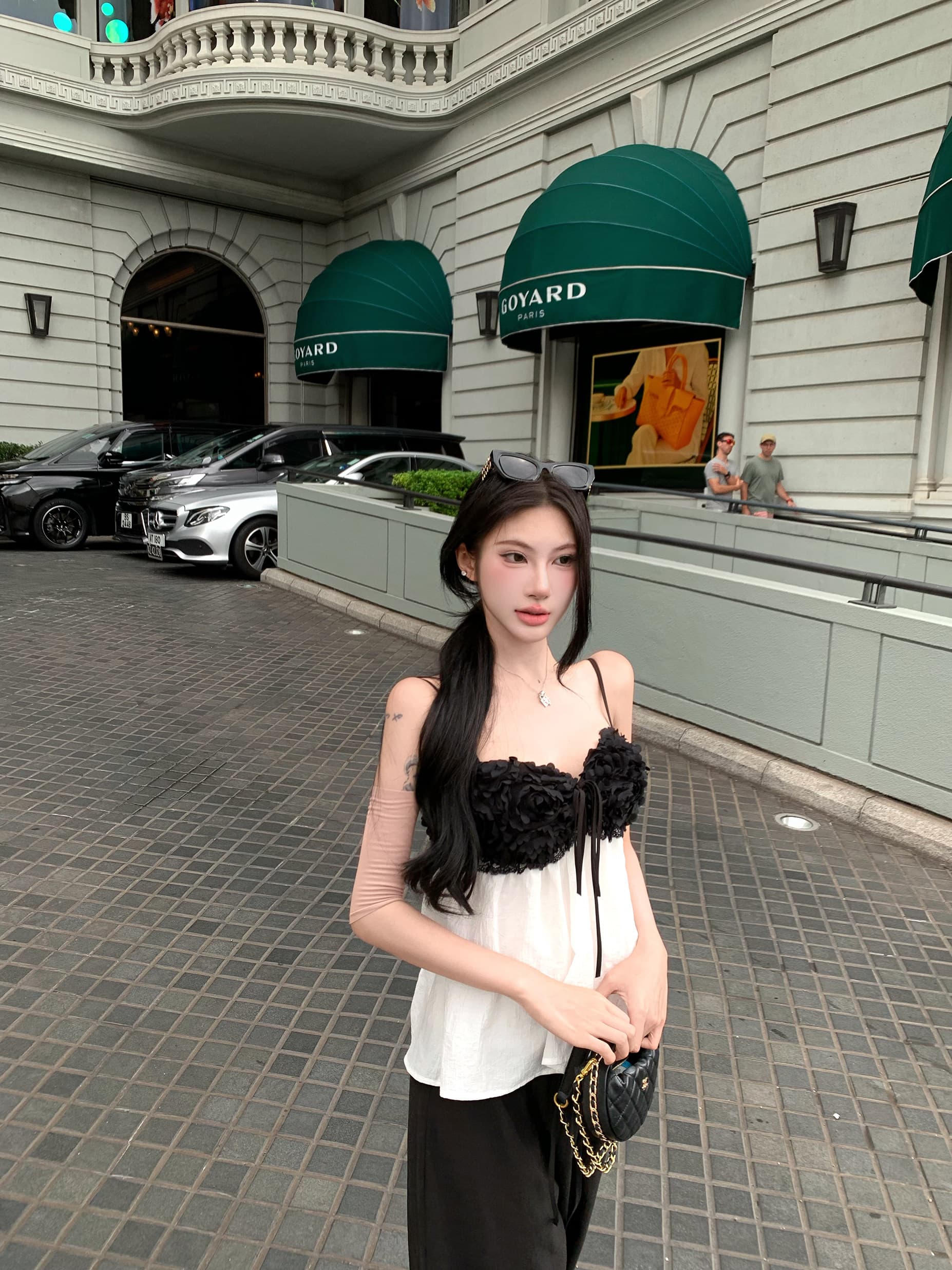인터넷 그림 봄 여름 프랑스식 빛 럭셔리 달콤한 핫걸 3 차원 꽃 패치워크 맨위 상세 이미지 4