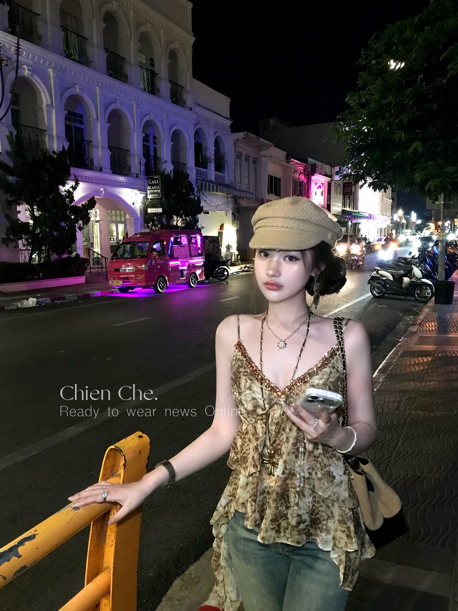 인터넷 그림 y2k 골드 밀가루 레트로 레오파드 무늬 프린트 캐미솔 여름 프릴 V넥 핫걸 맨위 여성 상세 이미지 17
