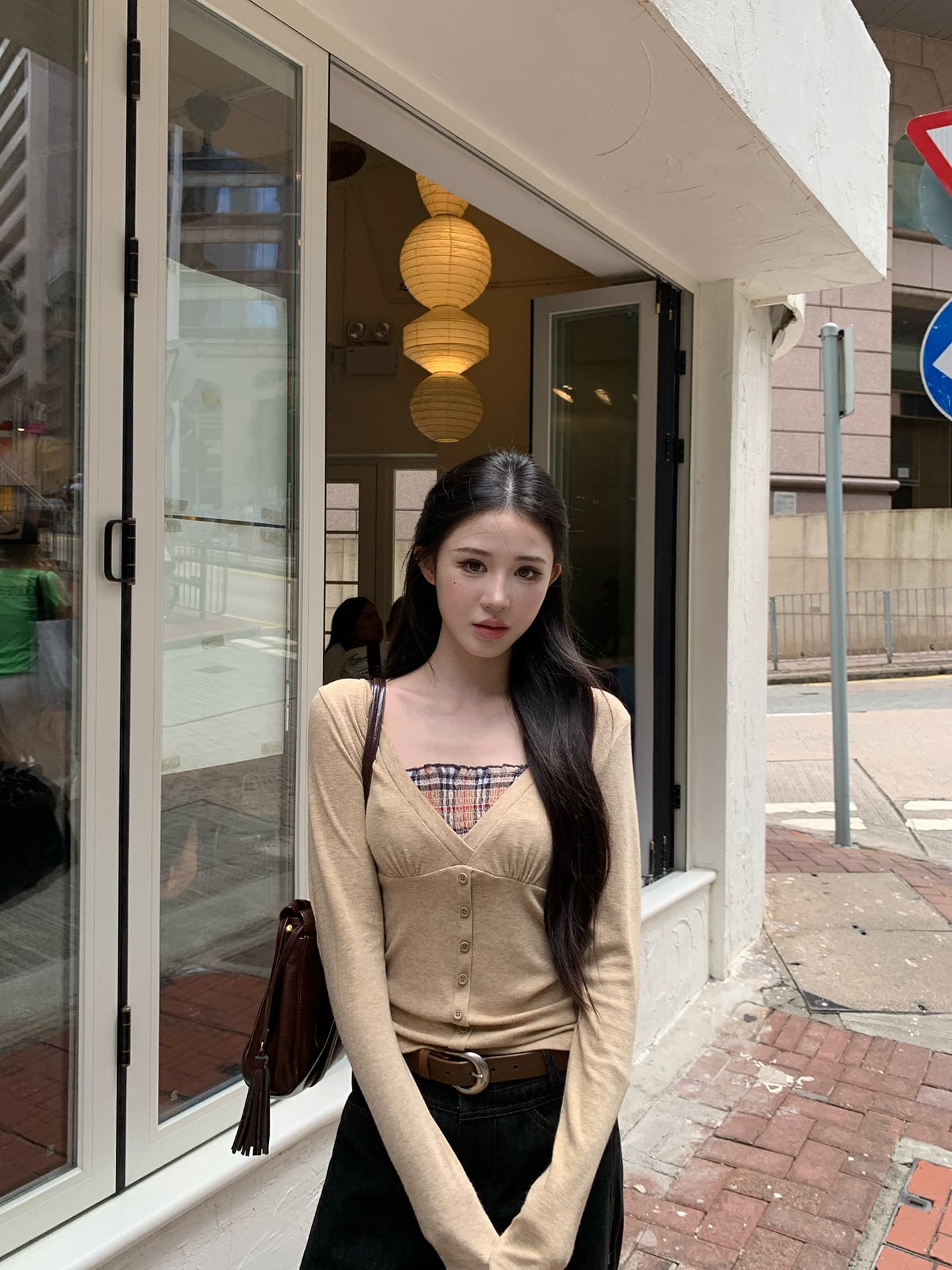 인사이드 가져 가라. 기본 셔츠 여성 가을 2026 새로운 긴팔 티셔츠 페이크 레이어드 튀김 거리 고유 한 아름다운 맨위 이미지 2