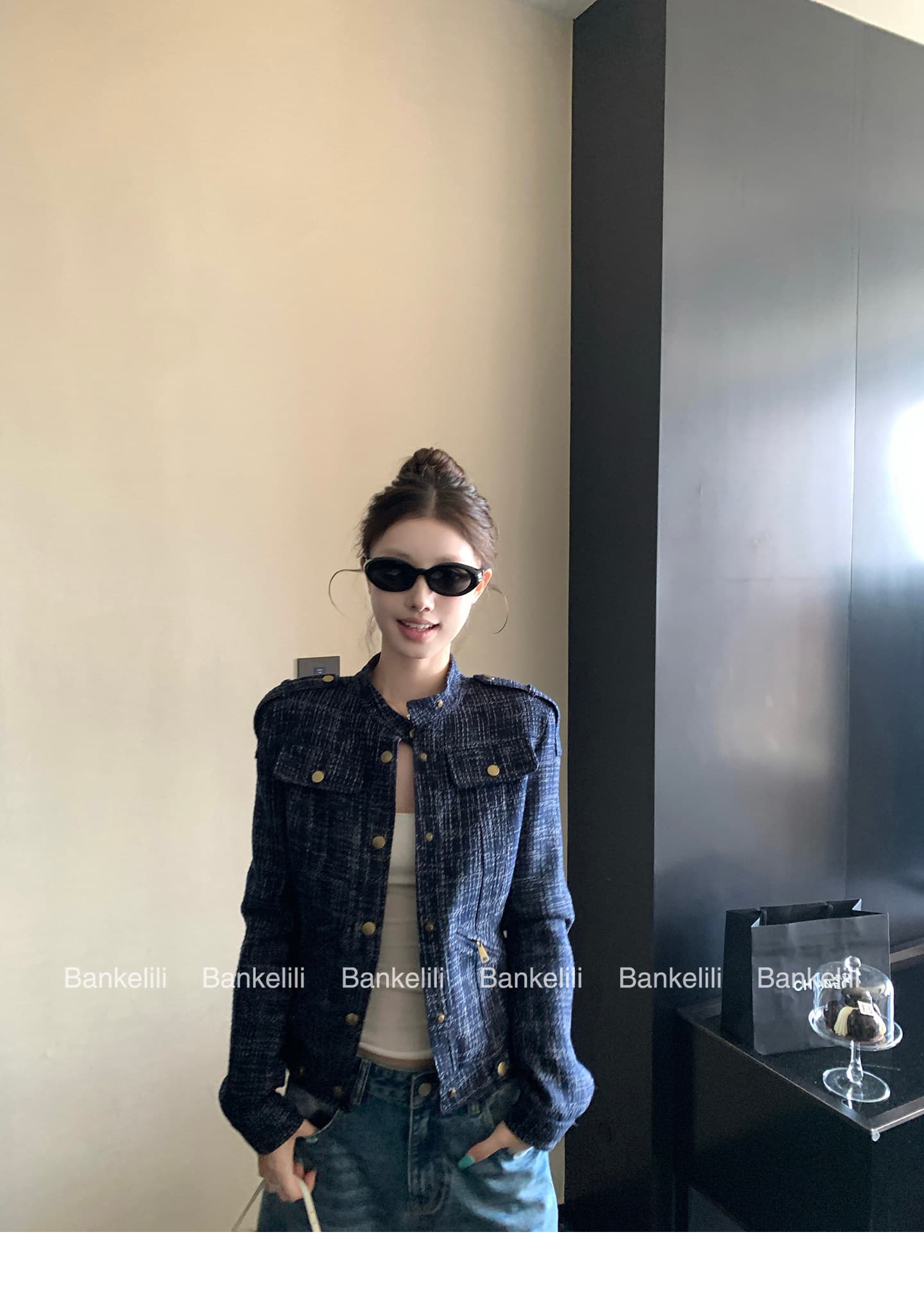 도시 샤오시엔 품격 오래된 돈 쇼트 스타일 작은 샤넬 스타일 재킷 여성 코트 가을 겨울 상세 이미지 6