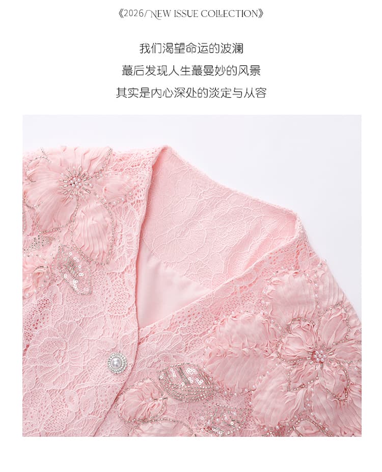 무거운 작업 레이스 조각 수공 주문 구슬 주문 대 꽃 뒤로 레이스업 품격 인어 꼬리 치마 세트 상세 이미지 4