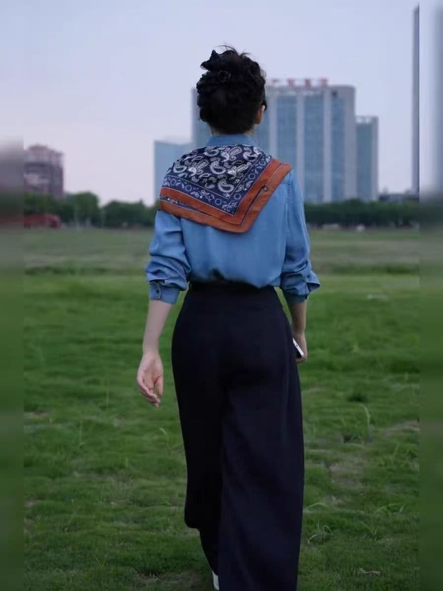 2026 봄 여름 새로운 프랑스식 사소한 고급 센스 빛 직장 출퇴근 착용 가져 가라. 긴팔 여성 셔츠 여름 맨위 얇은 스타일 이미지 4
