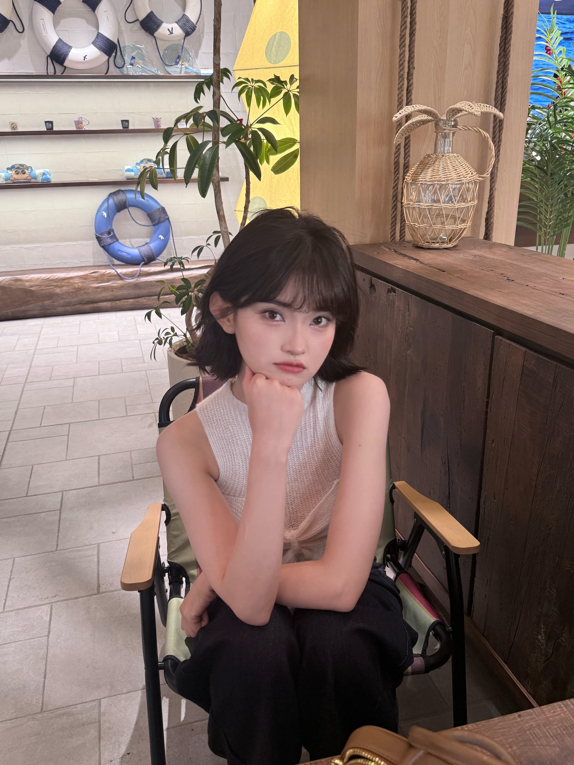 하트 비트 폭풍 명중 디자인 센스 나비 매듭 얇은 니트 캐미솔 작은 대중 핫걸 맨위 상세 이미지 2