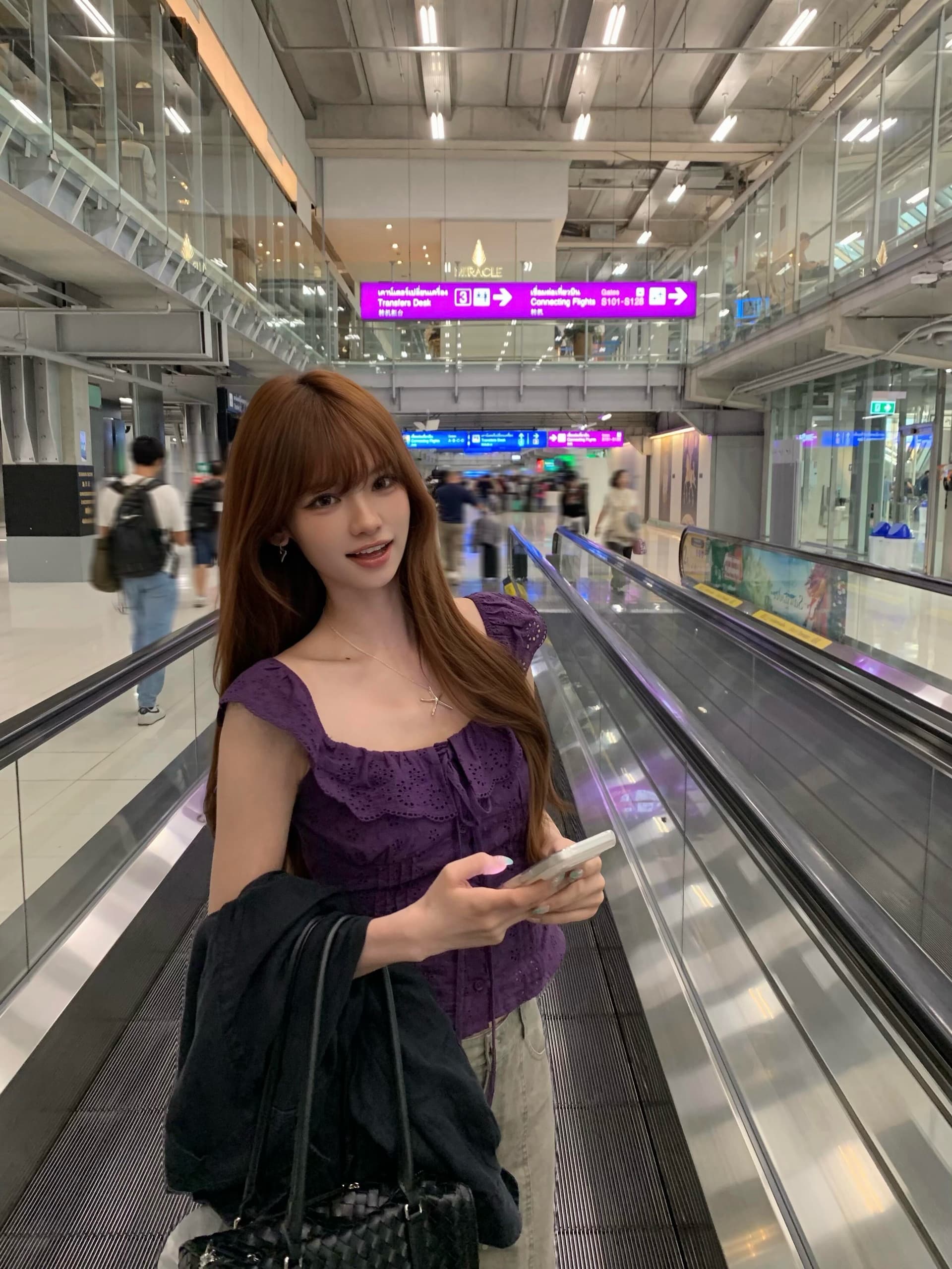 방콕 보라색 조정 여름 오픈 가디건 프랑스식 프릴 몸매 가꾸기 셔츠 디자인 센스 작은 맨위 상세 이미지 3