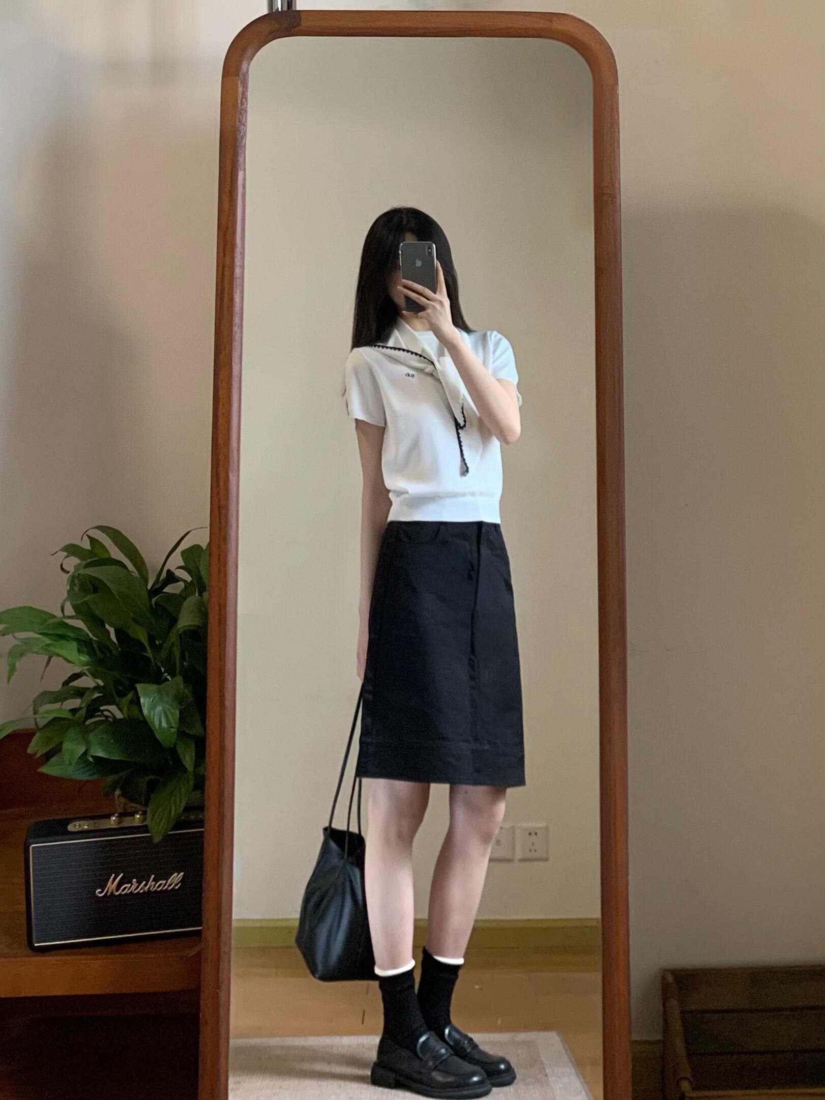 linhouse 프랑스식 화이트 반신 스커트 중간 스커트 다용도 출퇴근 여름 캐주얼 검정색 A라인 스커트 학원 미니 스커트 여성 상세 이미지 6