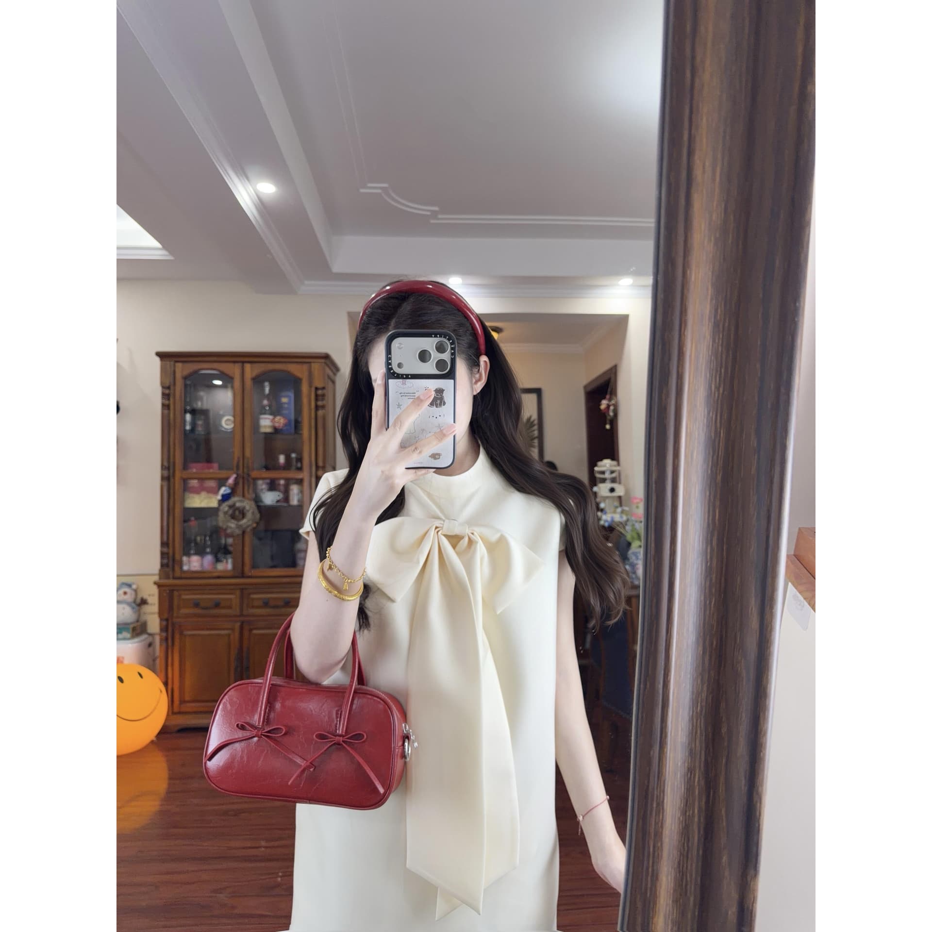 여름 홈 나비 매듭 천 금빛 바람 생일 작은 치마 예복 리본 민소매 작은 샤넬 스타일 여성 드레스 작은 키 이미지 5