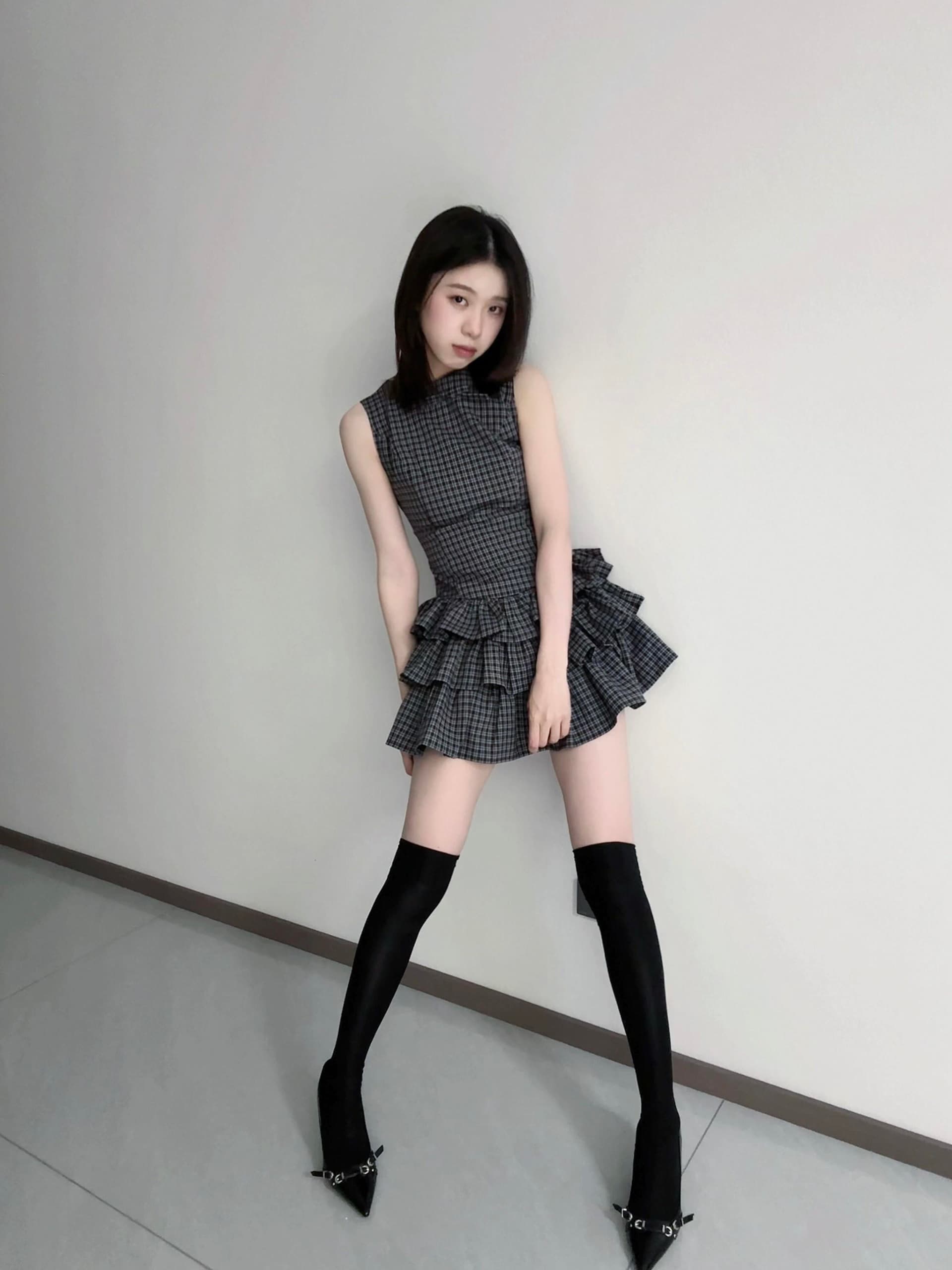 ariseism 아메리칸 레트로 체크무늬 staycation 민소매 여성 드레스 여름 새로운 치마 이미지 2
