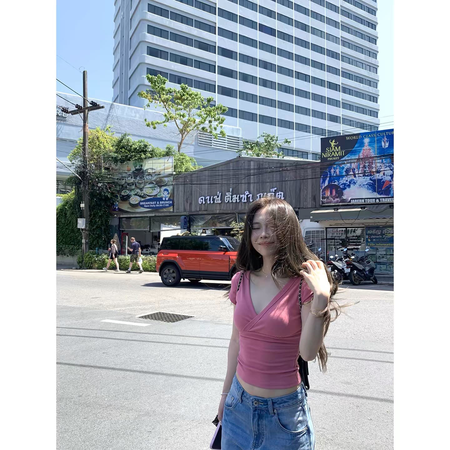 황색 오직 오직 zzpalette 인생 매운맛 tee 십자가 신축성 쇼트 스타일 몸매 가꾸기 긍정적 인 어깨 슬림해 보이는 V넥 반팔 티셔츠 상세 이미지 4