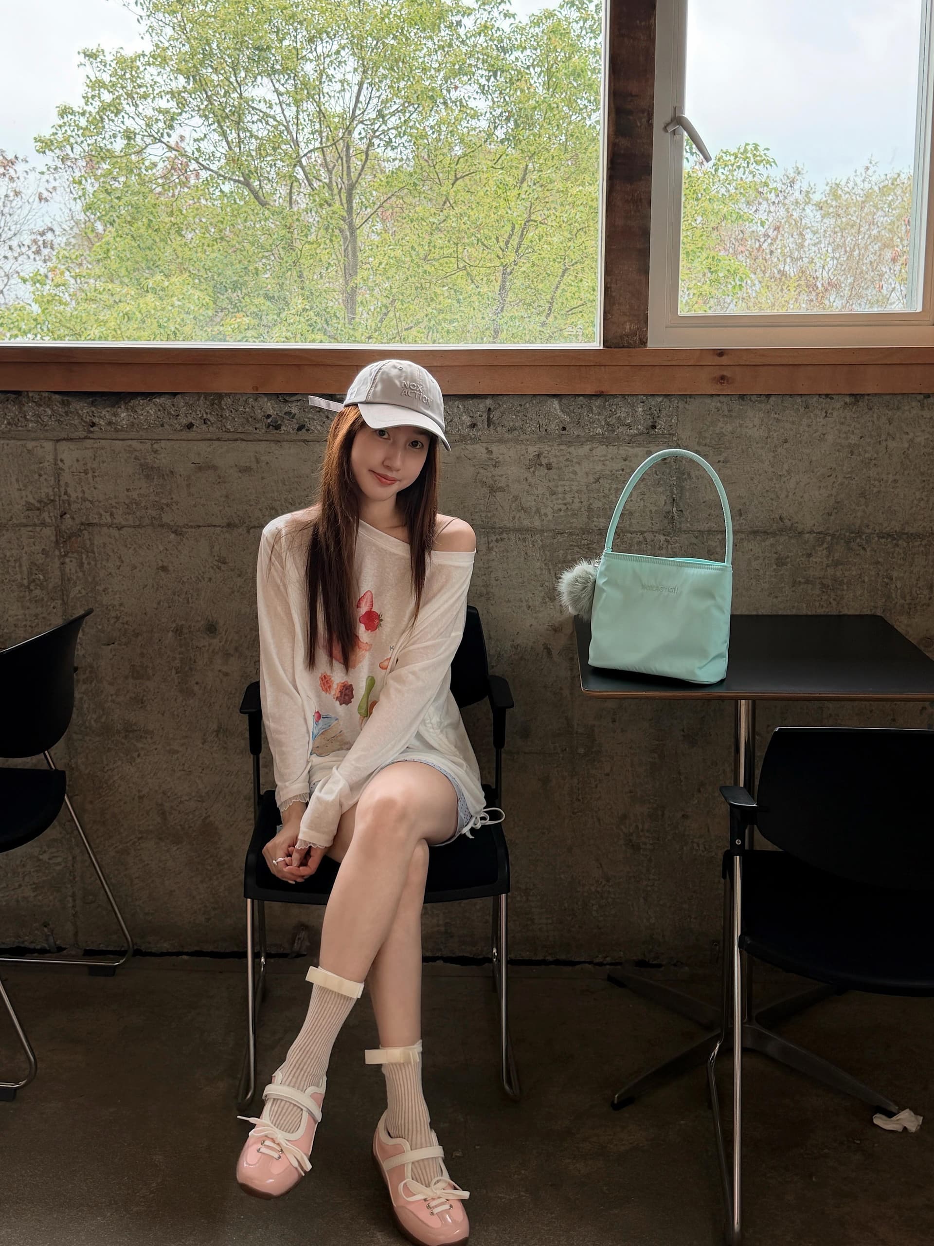여름 재미있는 케이크 낙서 자외선 차단 블라우스 루즈핏 캐주얼 통기성 긴팔 맨위 여성 이미지 4