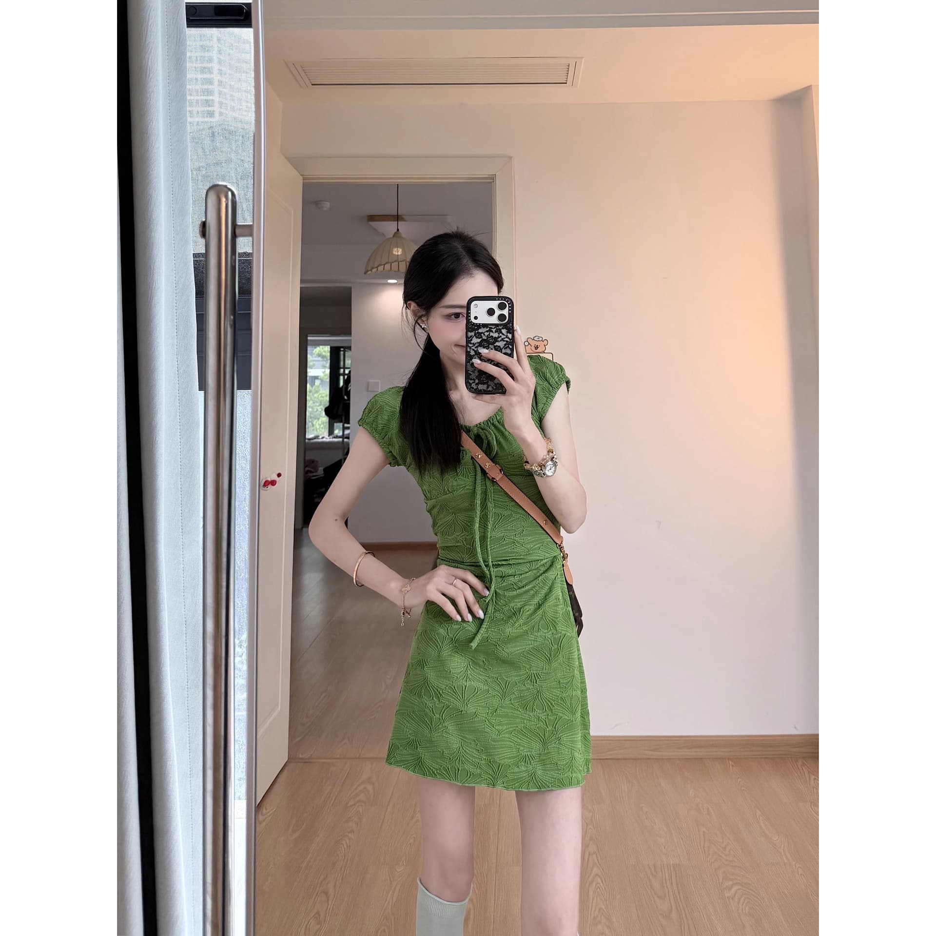 머리 어린이 july 오즈의 마법사 거품 소매 여성 드레스 여름 하이웨이스트 몸매 가꾸기 질감 센스 쇼트 스타일 치마 아이들 이미지 5