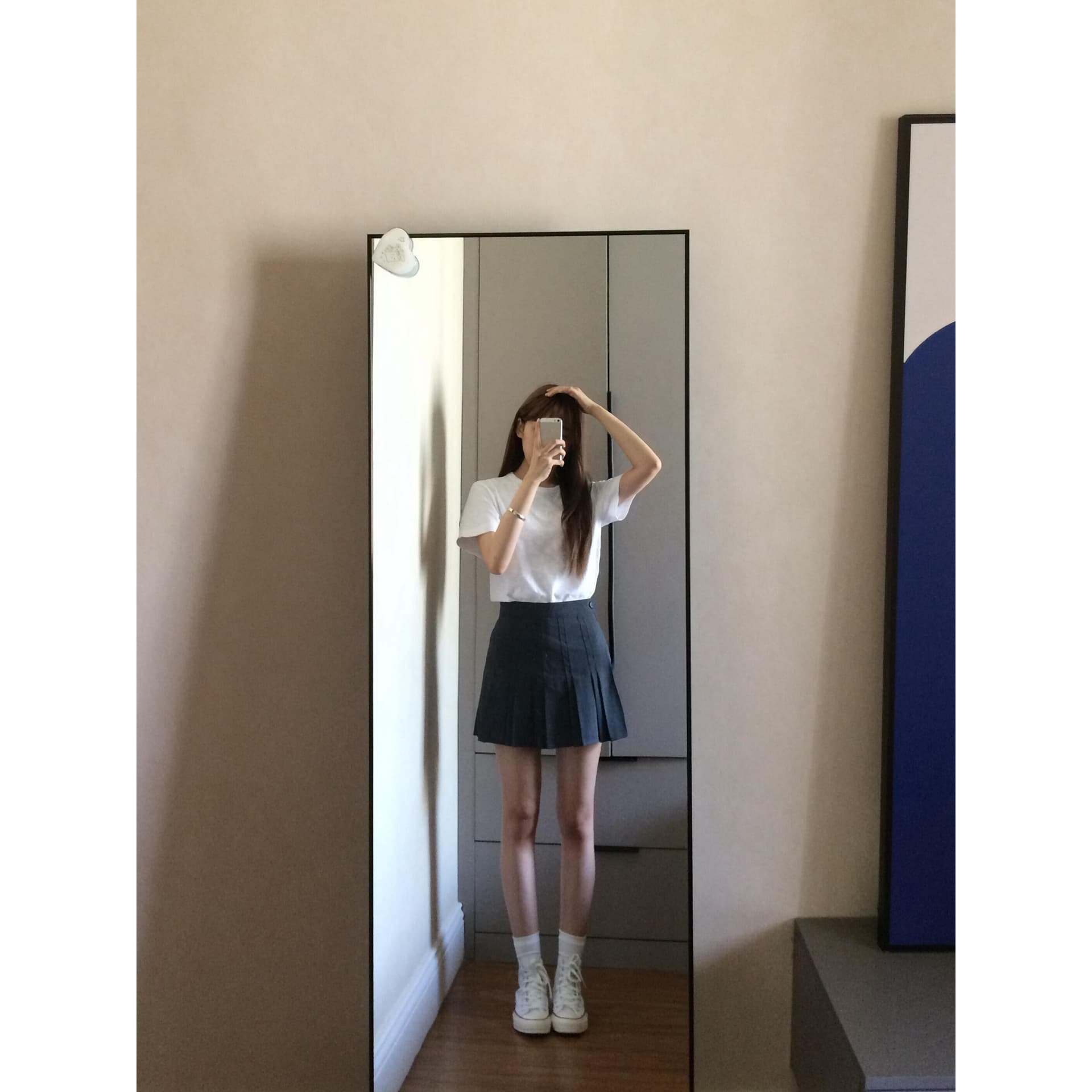 콩 찬 dazzlingbean 작은 곰 패치 자수 화이트 반팔 티셔츠 여성 여름 얇은 스타일 긍정적 인 어깨 티셔츠 맨위 이미지 5