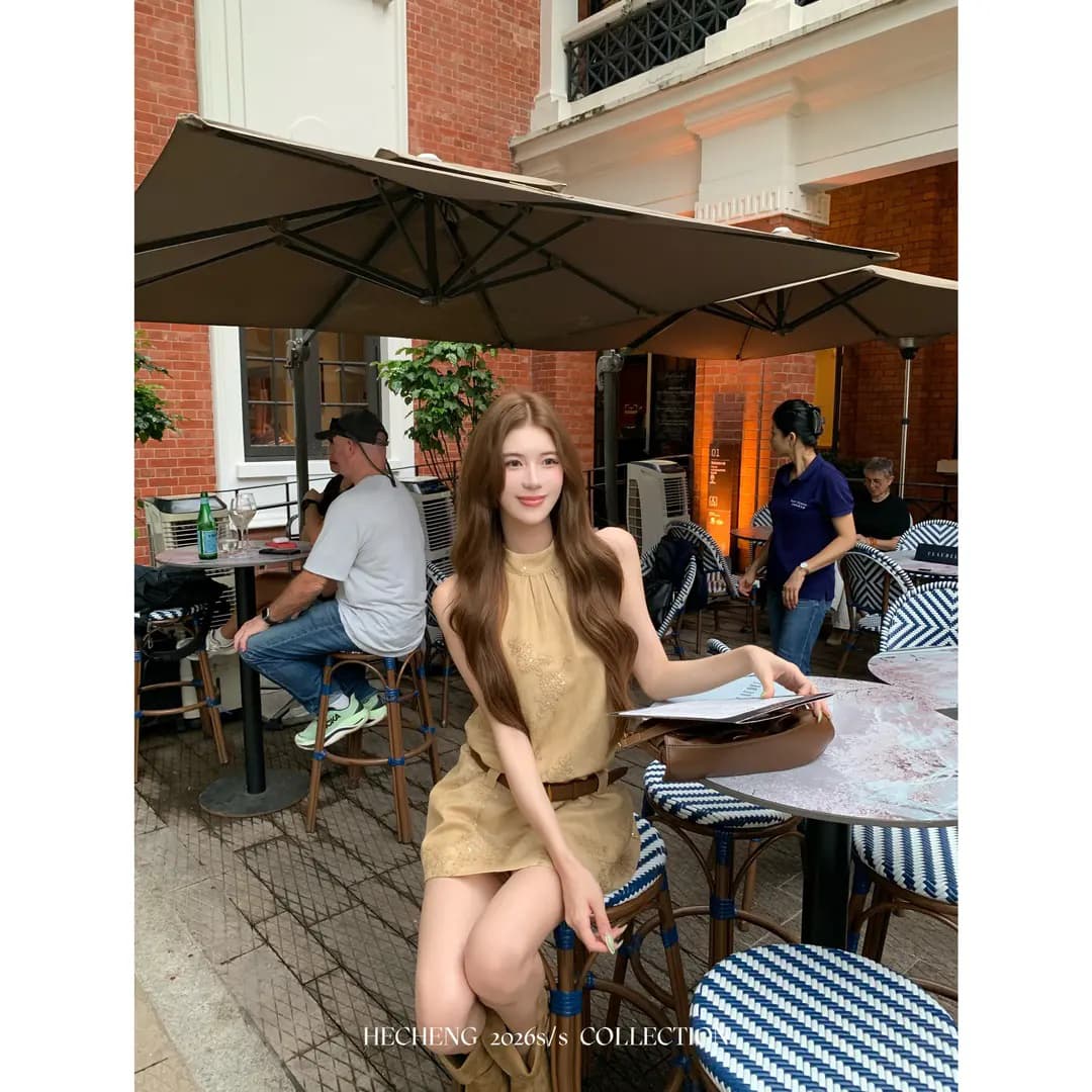 와우 현재 20 아마 품격 올인원 행침 목 조끼 여성 드레스 여름 슬림해 보이는 민소매 드레스 이미지 2