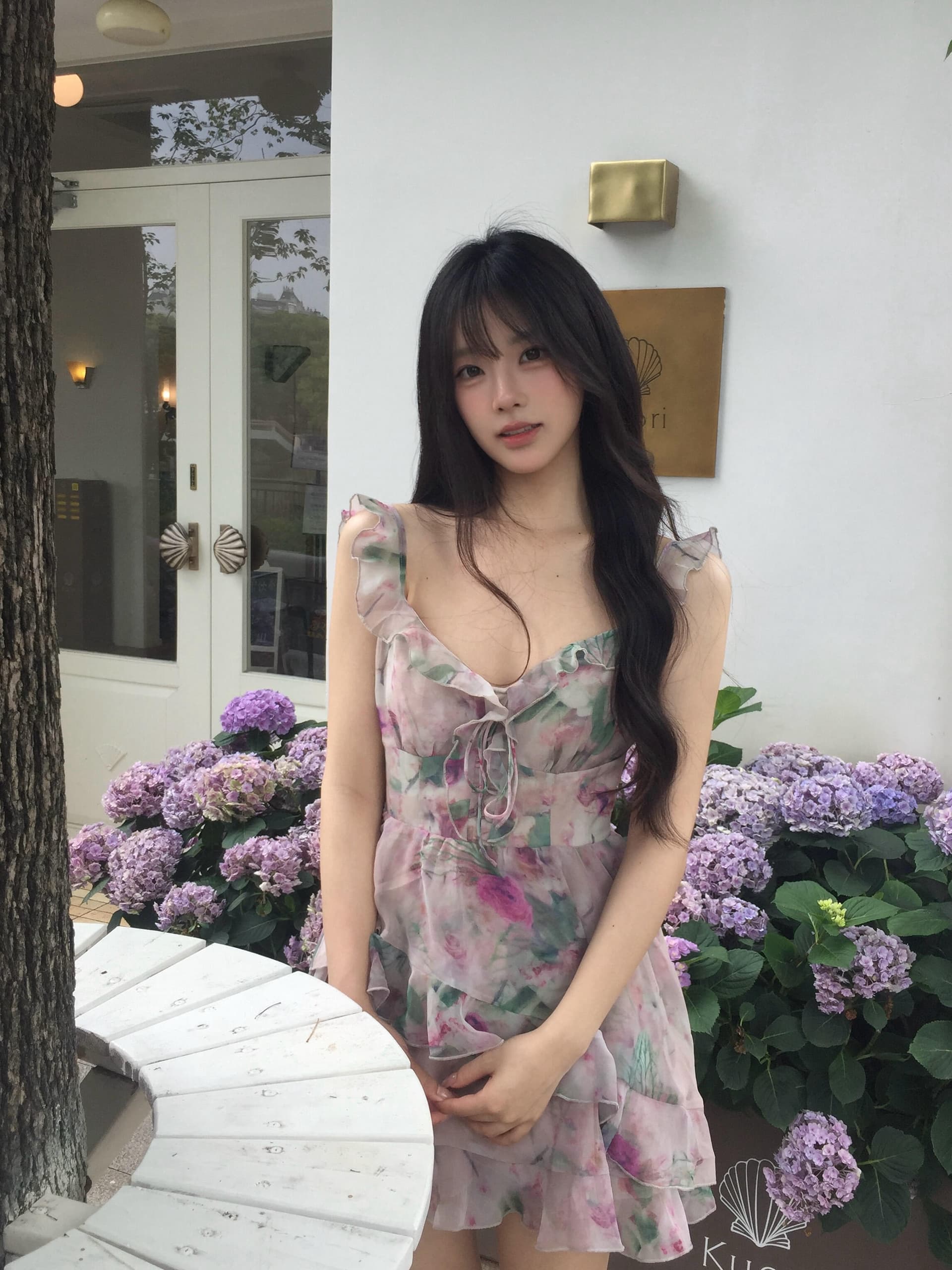 꽃 와일드 팬 추적 꽃무늬 슬립 여성 드레스 프릴 프린트 V넥 허리 수축 짧은 치마