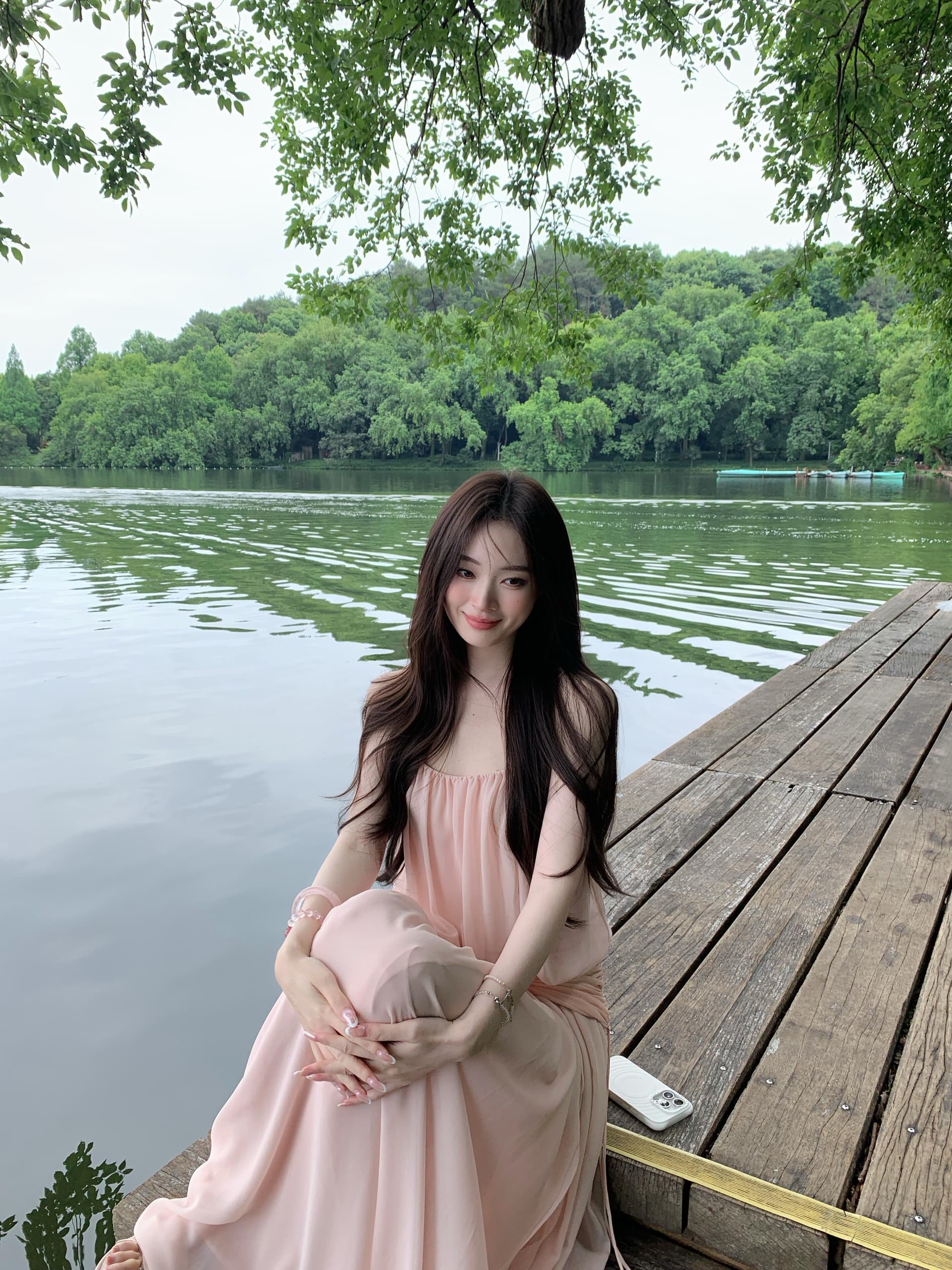 fbblimit 거즈 남자 댄스 여름 도루 가을 센스 허리 수축 드레스 높음 트임 쉬폰 슬립 롱 스커트 상세 이미지 8