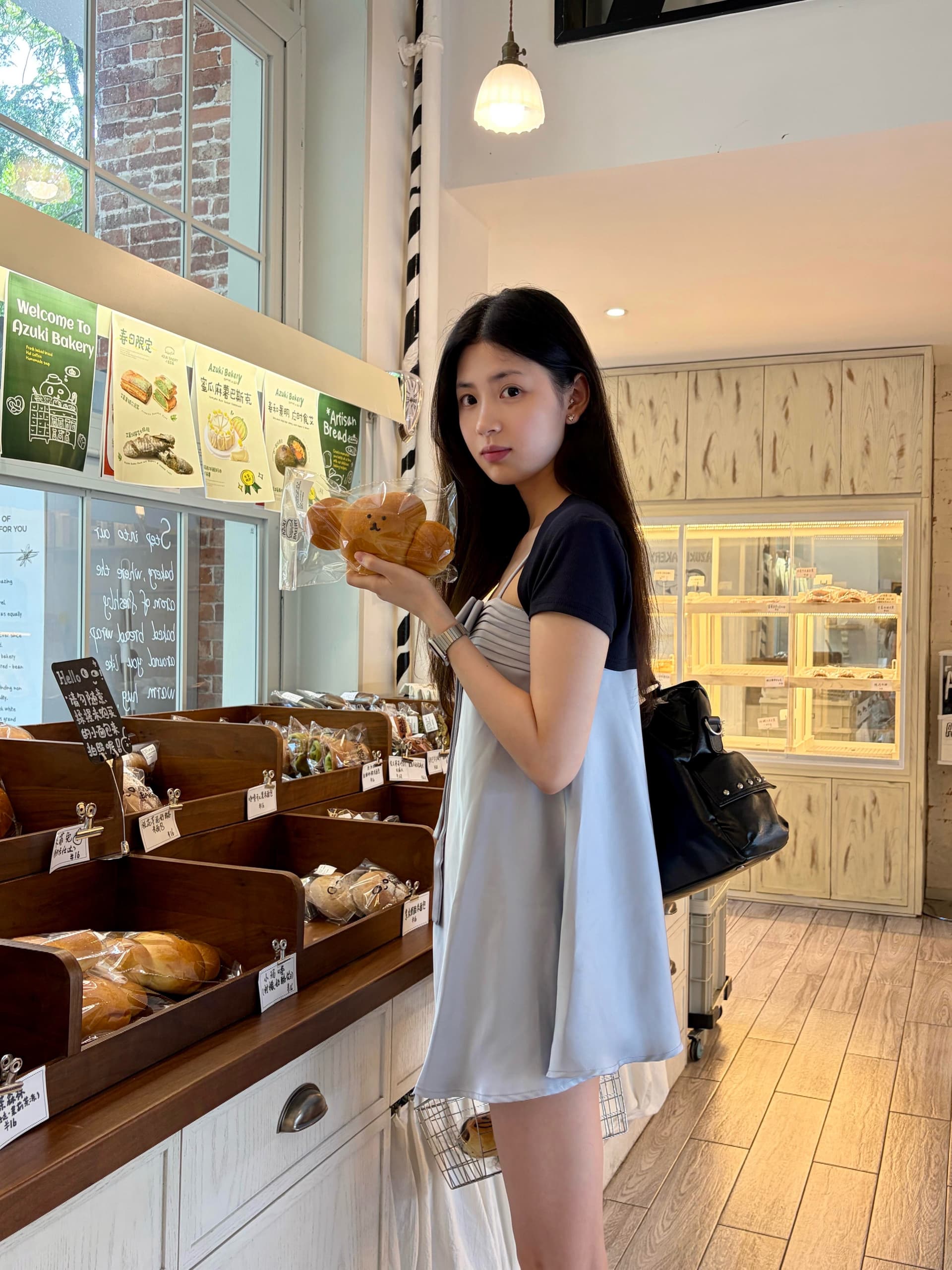 오리지널 휴가 바람 새틴 슬립 여성 드레스 나비 매듭 디자인 센스 품격 한 마디 짧은 치마 상세 이미지 9