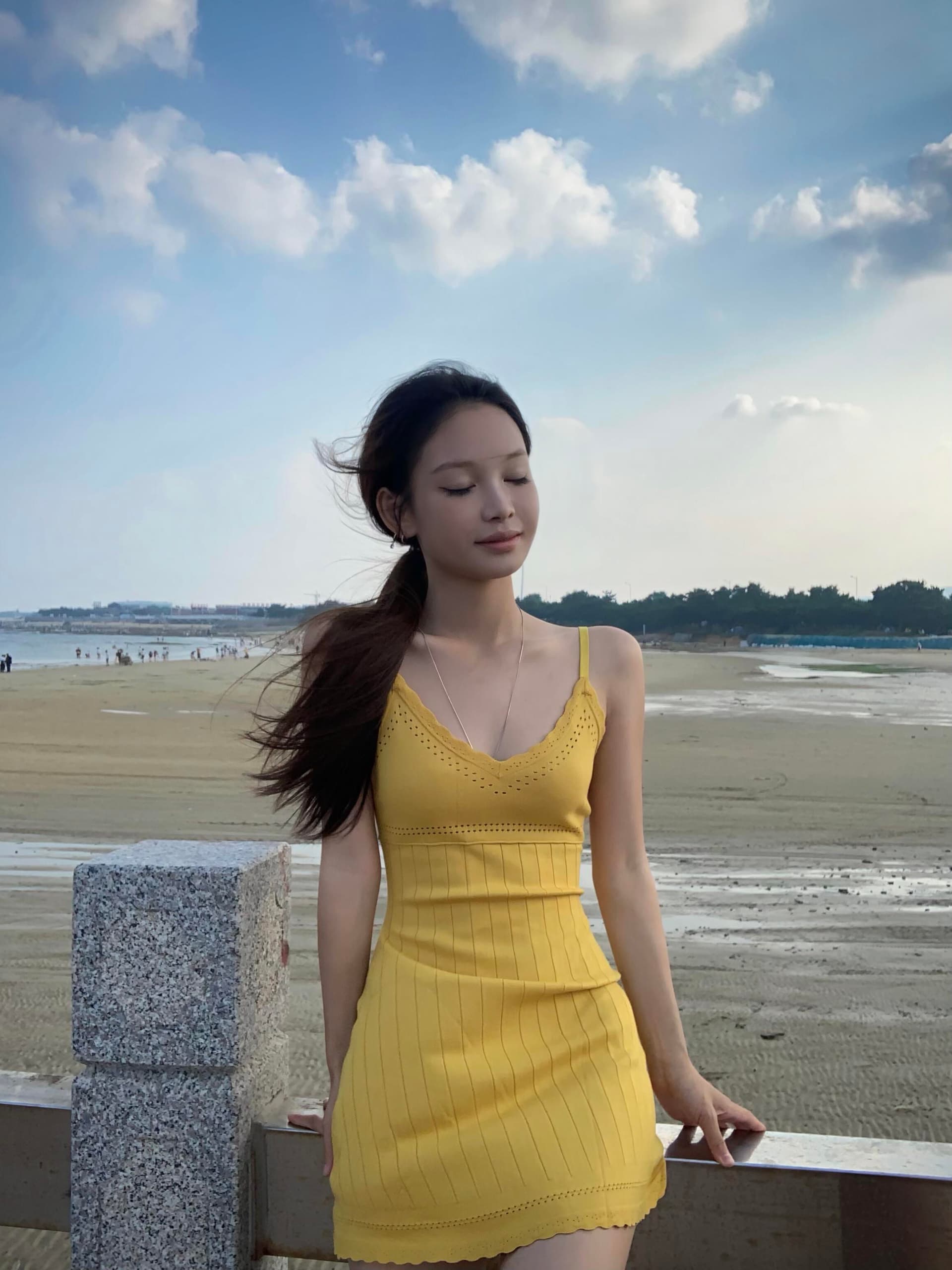 순수한 욕망 분위기 몸매 가꾸기 쇼트 스타일 홀로우 아웃 자수 V넥 드레스 상세 이미지 4