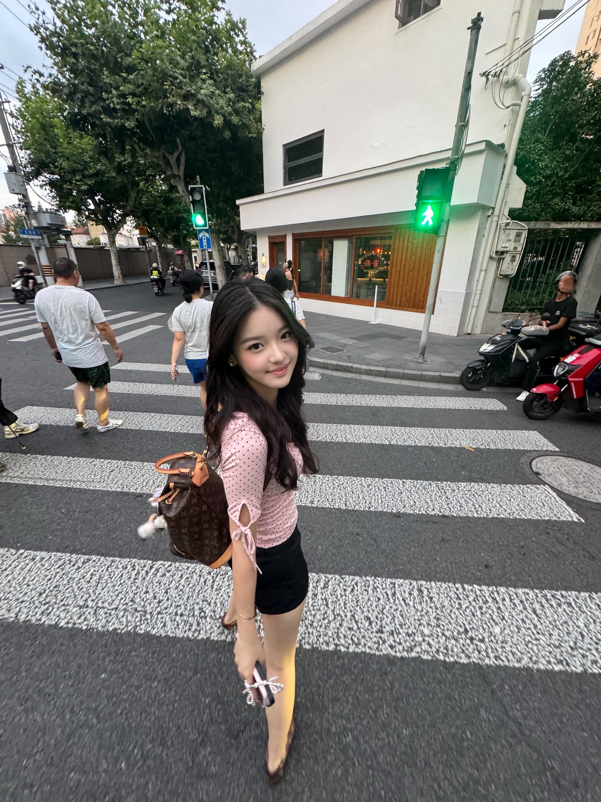 오리지널 여름 도트 무늬 반팔 스트랩 몸매 가꾸기 슬림해 보이는 티셔츠 여성 순수한 욕망 바람 맨위 트렌디 상세 이미지 3