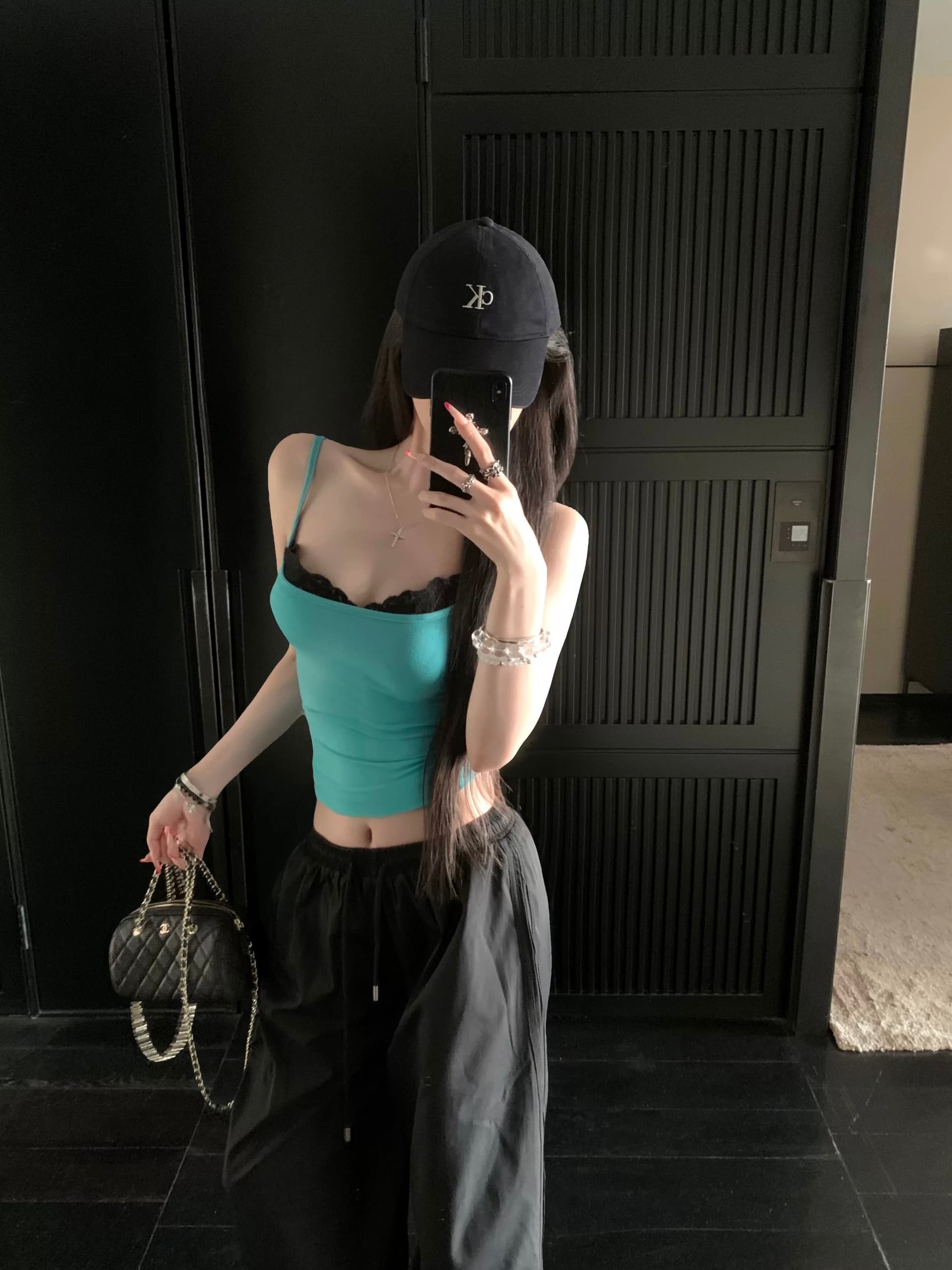 021ope 선택하지 마라. 가죽 자이언트 디스플레이 화이트 레이스 측면 소나무 스톤 그린 허리 수축 슬림해 보이는 슬립 핫걸 몸매 가꾸기 조끼 상세 이미지 2