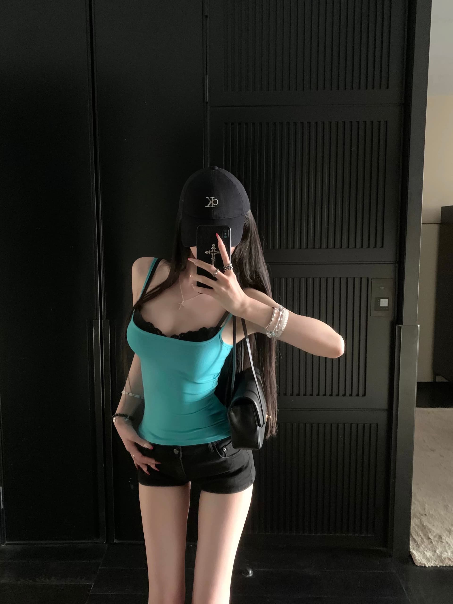 021ope 선택하지 마라. 가죽 자이언트 디스플레이 화이트 레이스 측면 소나무 스톤 그린 허리 수축 슬림해 보이는 슬립 핫걸 몸매 가꾸기 조끼 상세 이미지 5