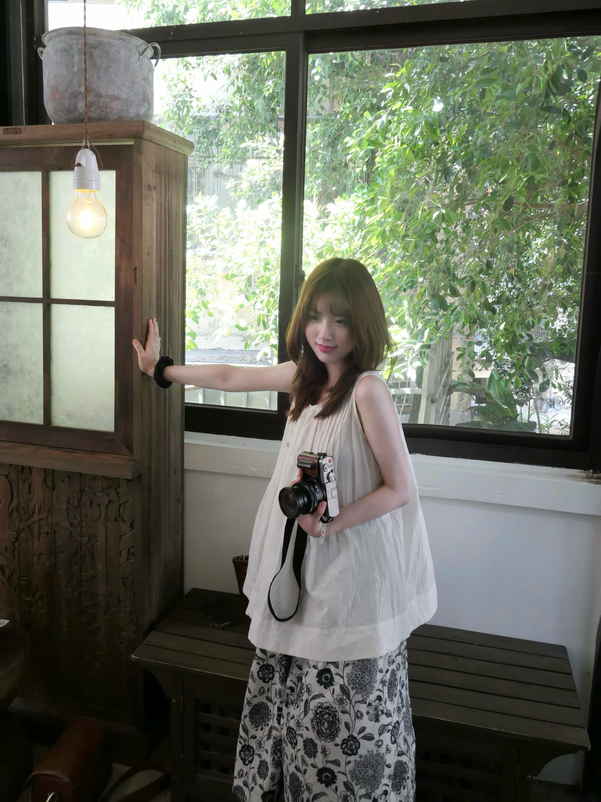 hyggeoo26ss 전갈 1oo cotton 문 襟 디자인 센스 레트로 일본식 주름 조끼 상세 이미지 6