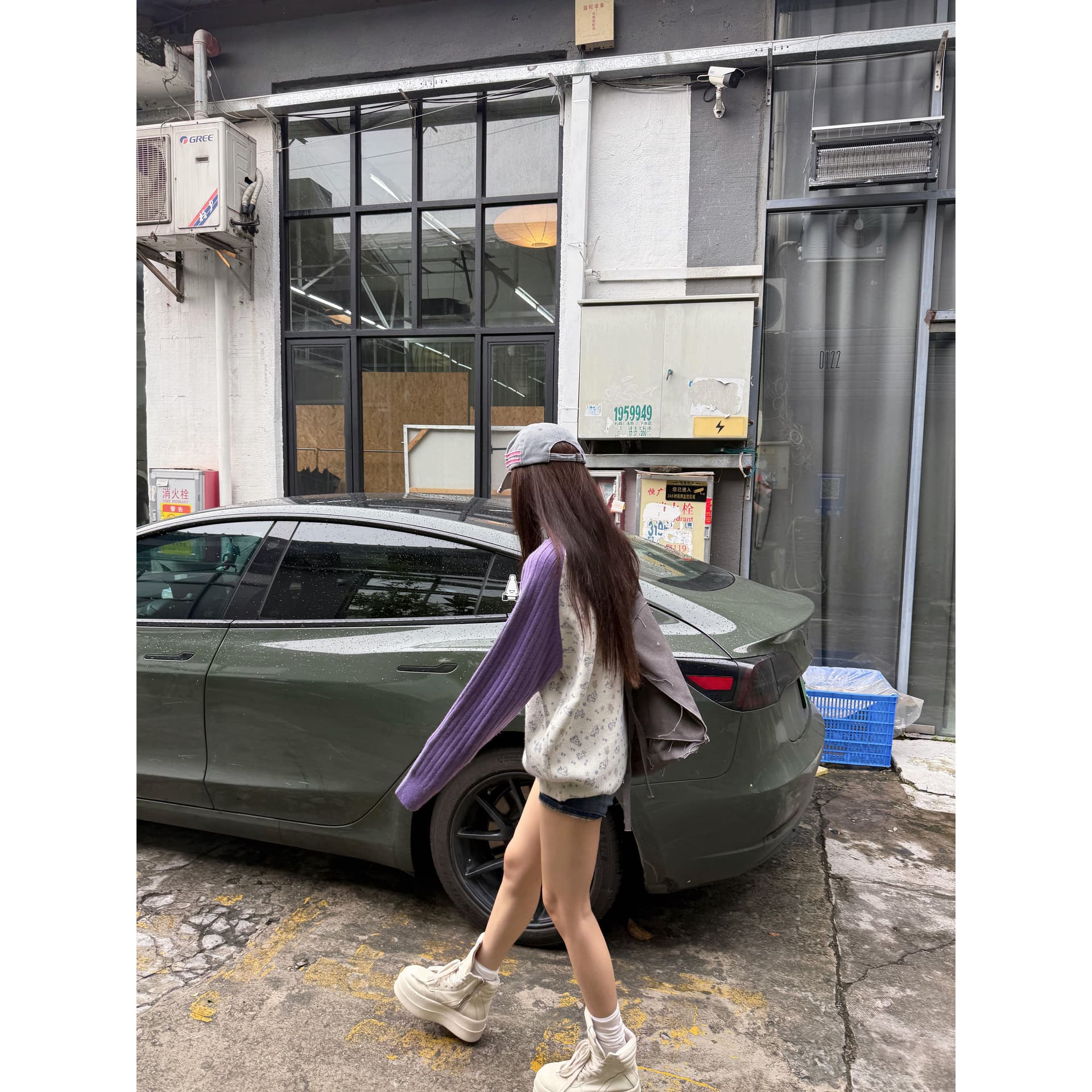 아메리칸 재미있는 프린트 패치워크 색상 긴팔 니트 스웨터 남녀 봄 가을 루즈핏 캐주얼 다용도 풀오버 털 셔츠 이미지 5