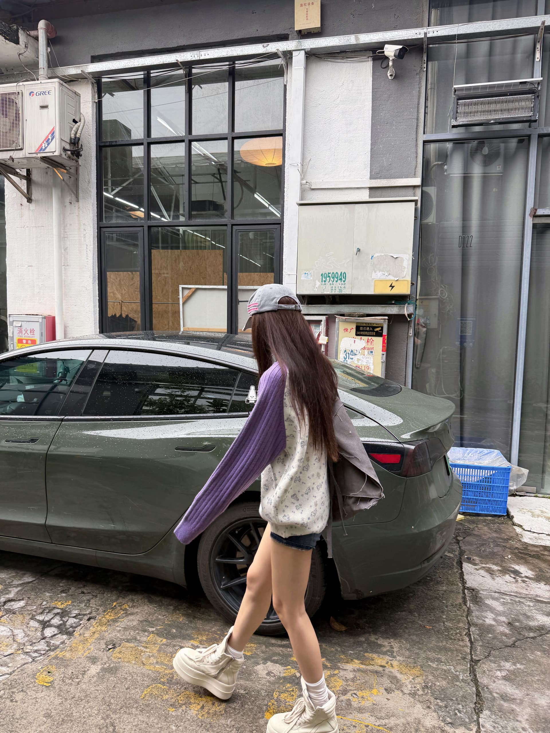 아메리칸 재미있는 프린트 패치워크 색상 긴팔 니트 스웨터 남녀 봄 가을 루즈핏 캐주얼 다용도 풀오버 털 셔츠 상세 이미지 4