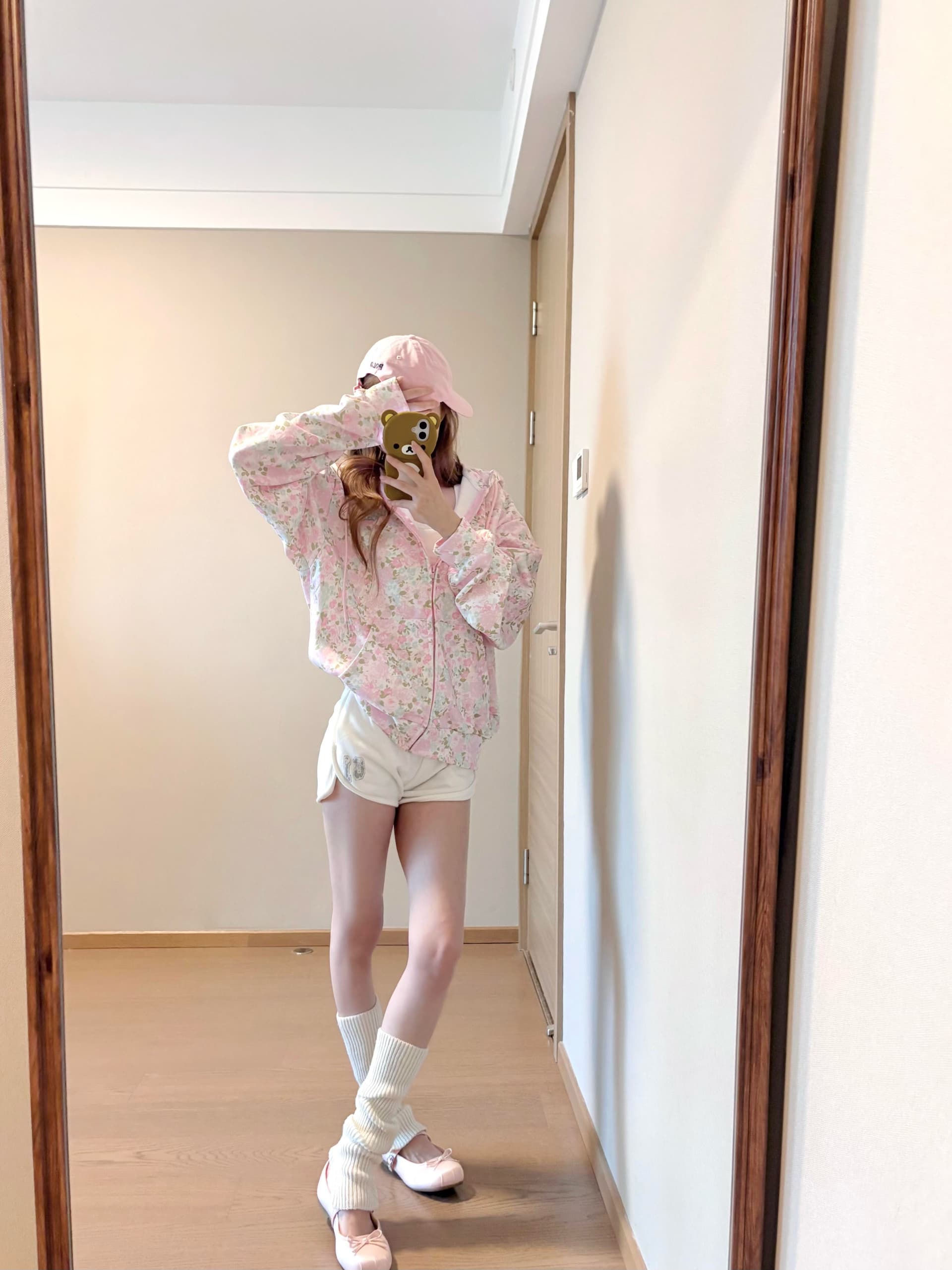 아메리칸 느긋한 바람 꽃무늬 전체 인쇄 긴팔 후드티 여성 루즈핏 캐주얼 다용도 카디건 코트 상세 이미지 4