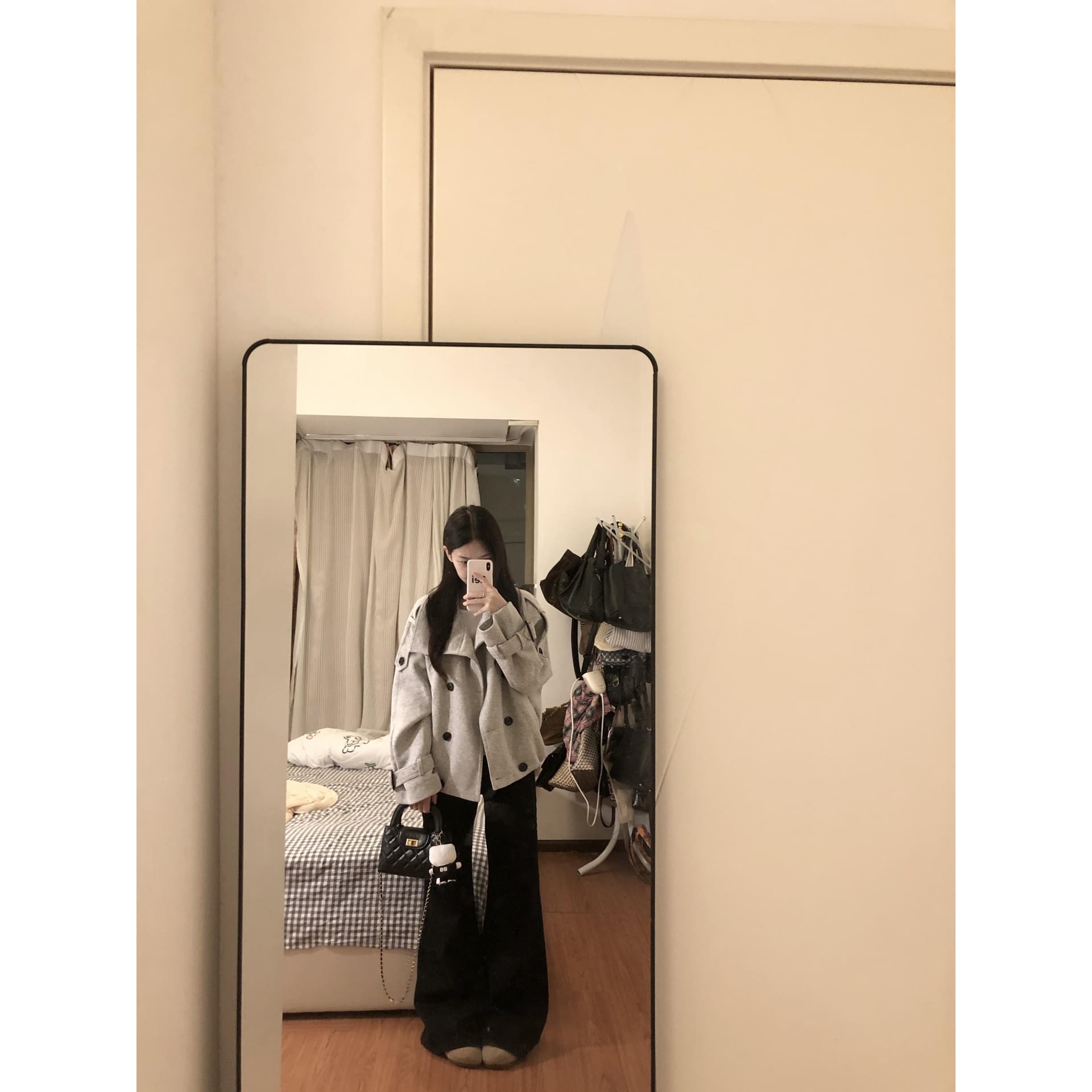 자이언트 잘 생긴 후드티 여자 올해 새로운 바람막이 이중 버튼 프로필 종류 빈 가스 층 카디건 코트 이미지 5
