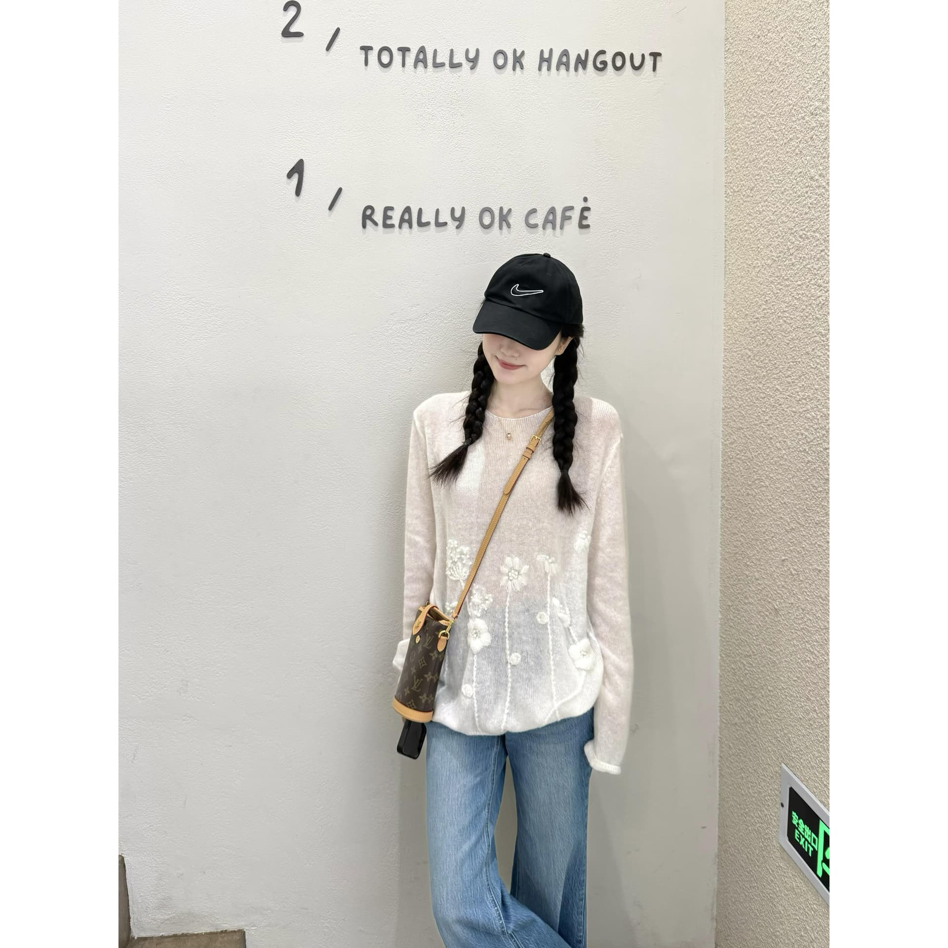 realistique 정말로 칼라 가을 어깨 소매 짠 셔츠 여성 꽃 자수 자외선 차단 블라우스 맨위 이미지 3