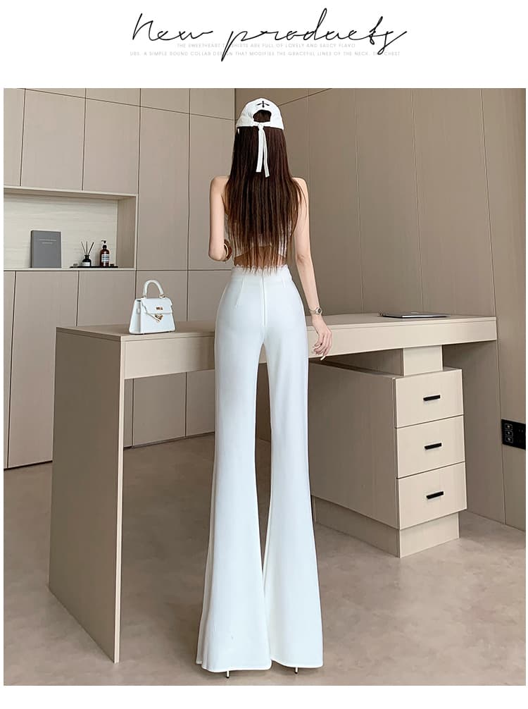 얼음 실크 마이크로 플레어 바지 여름 얇은 스타일 하이웨이스트 도루 가을 센스 우아한 쉬폰 넓은 다리 치마바지 루즈핏 무용 내 젓기 바지 상세 이미지 23