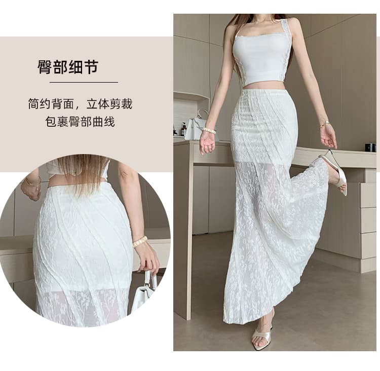 실사 화려함 패치워크 검정색 레이스 도루 센스 스택 착용 봄 여름 다용도 얇은 스타일 몸매 가꾸기 도루 센스 디자인 센스 반신 스커트 상세 이미지 10