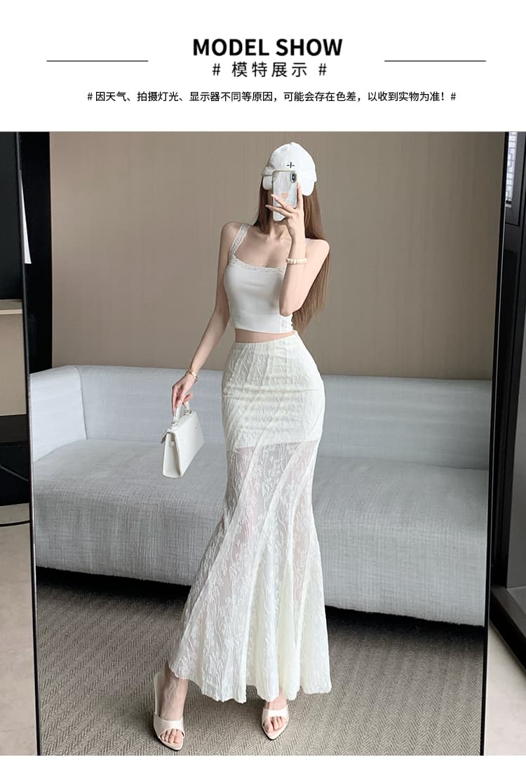 실사 화려함 패치워크 검정색 레이스 도루 센스 스택 착용 봄 여름 다용도 얇은 스타일 몸매 가꾸기 도루 센스 디자인 센스 반신 스커트 상세 이미지 13