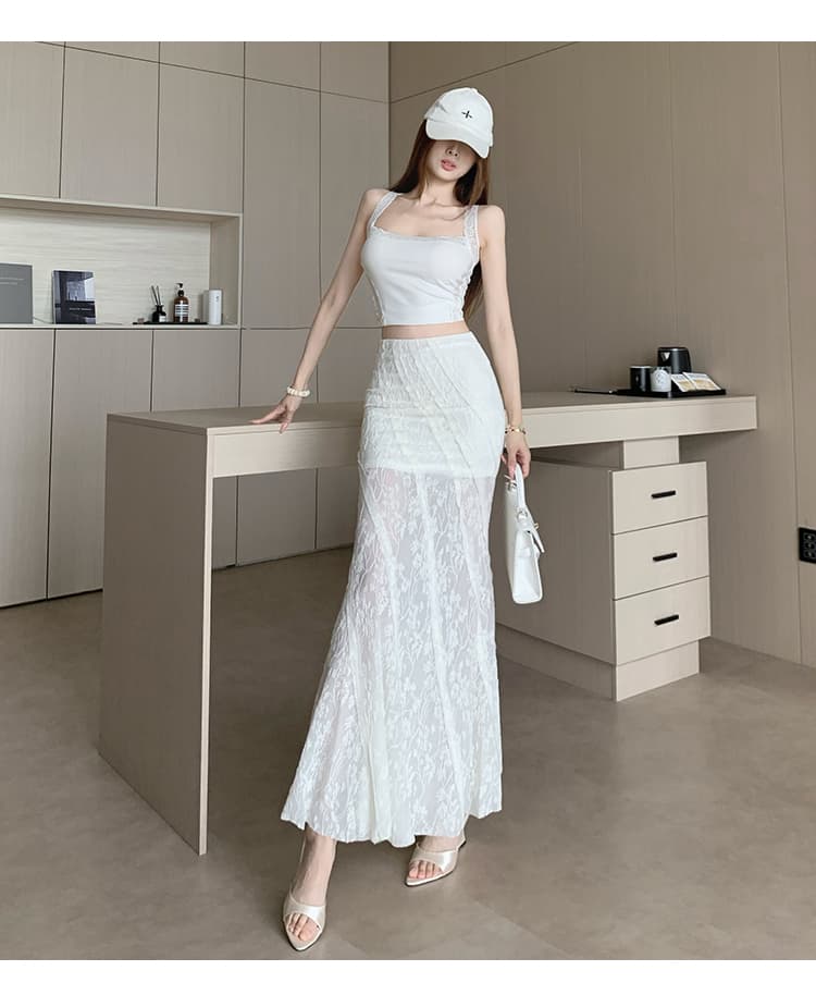 실사 화려함 패치워크 검정색 레이스 도루 센스 스택 착용 봄 여름 다용도 얇은 스타일 몸매 가꾸기 도루 센스 디자인 센스 반신 스커트 상세 이미지 22