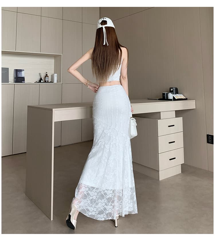 레트로 레이스 조각 반신 스커트 여성 여름 섹시함 핫걸 타이트 스커트 롱 코트 슬림해 보이는 디스플레이 높음 몸매 가꾸기 A라인 스커트 상세 이미지 23