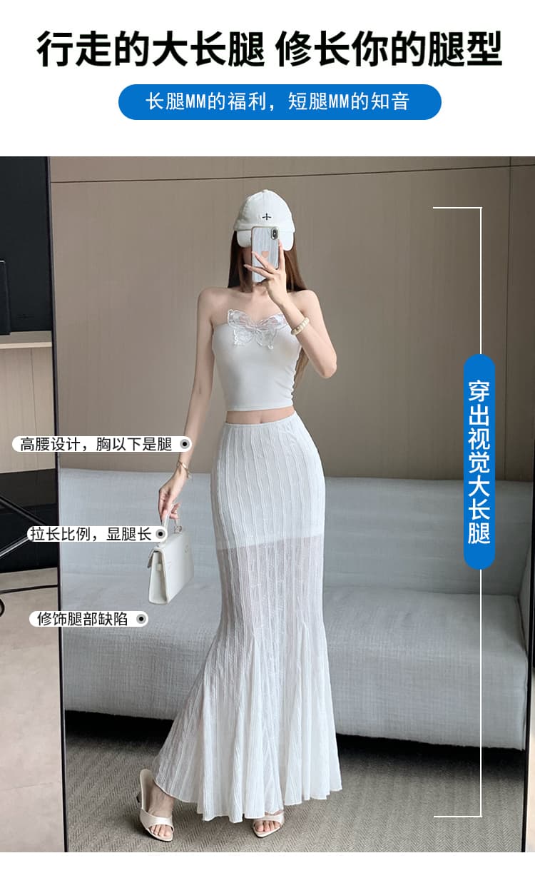 실사 프랑스식 작은 대중 품격 연령 감소 레이스 인어 꼬리 스커트 하이웨이스트 디스플레이 높음 슬림해 보이는 레이스 다용도 패션 중간 길이 스커트 상세 이미지 5
