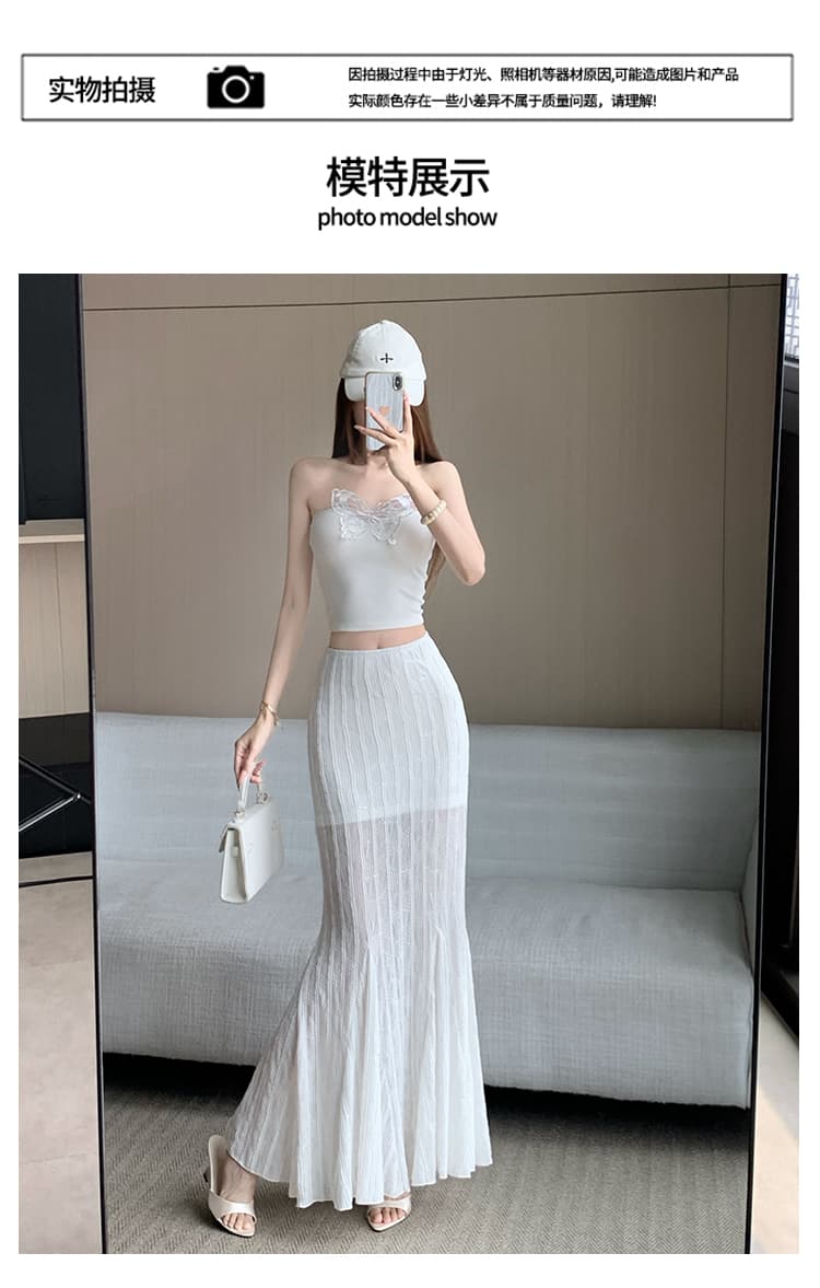 실사 프랑스식 작은 대중 품격 연령 감소 레이스 인어 꼬리 스커트 하이웨이스트 디스플레이 높음 슬림해 보이는 레이스 다용도 패션 중간 길이 스커트 상세 이미지 12