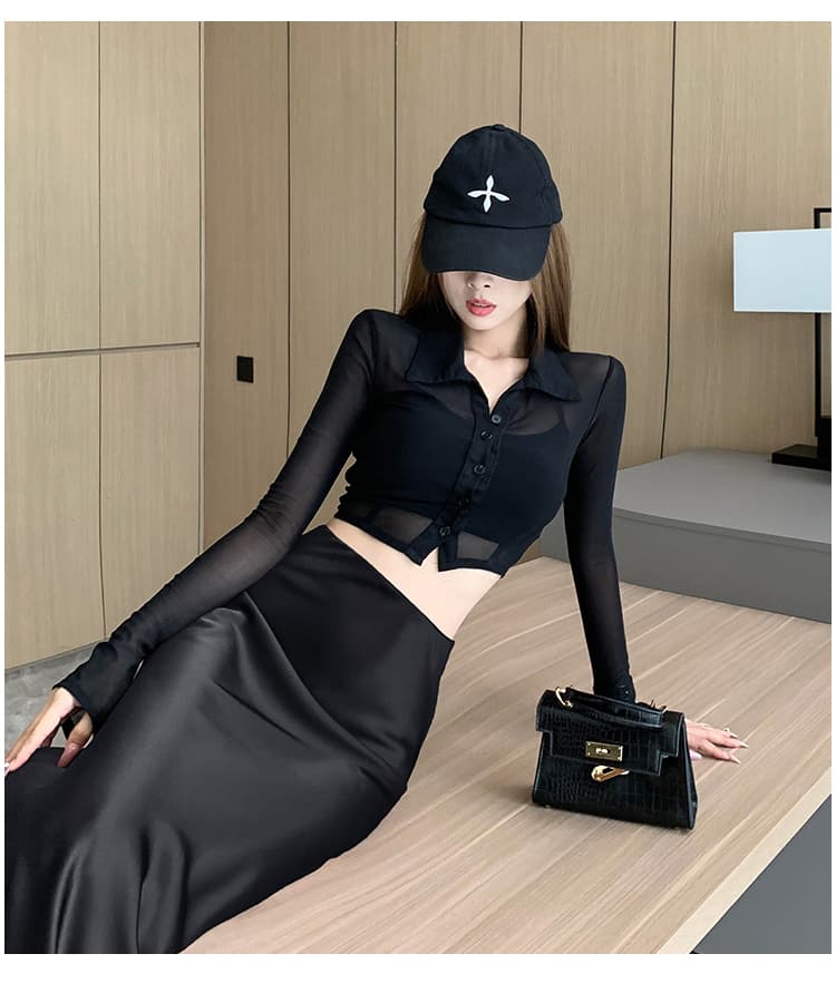 휴가 여행 와인 레드 측면 트임 반신 롱 스커트 가을 새로운 하이웨이스트 A라인 스커트 몸매 가꾸기 타이트 스커트 반신 스커트 상세 이미지 29