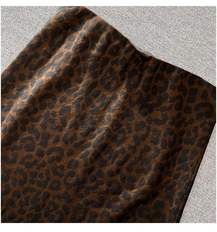 실사 레오파드 무늬 반신 스커트 가을 겨울 새로운 패션 새틴 품격 다용도 몸매 가꾸기 슬림해 보이는 하이웨이스트 타이트 스커트 인어 꼬리 스커트 상세 이미지 24