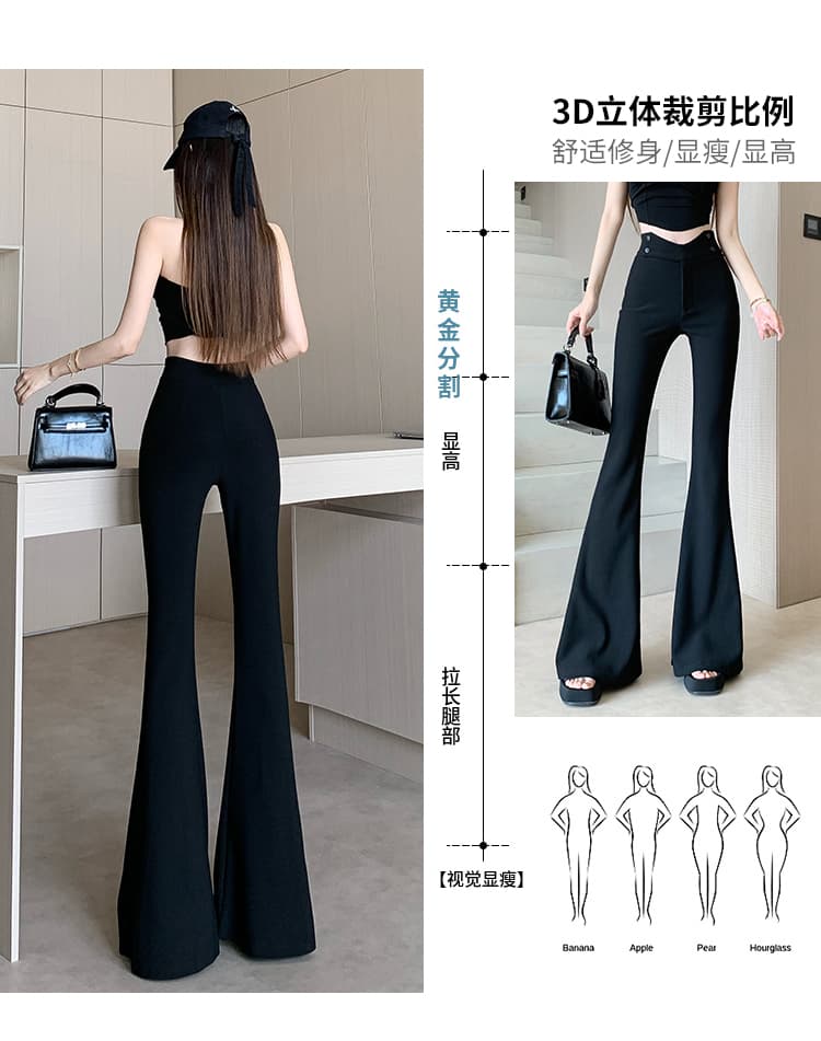 실사 아메리칸 레트로 디자인 센스 검정색 캐주얼 패션 패치워크 몸매 가꾸기 슬림해 보이는 2026 가을 겨울철 새로운 바지 상세 이미지 4