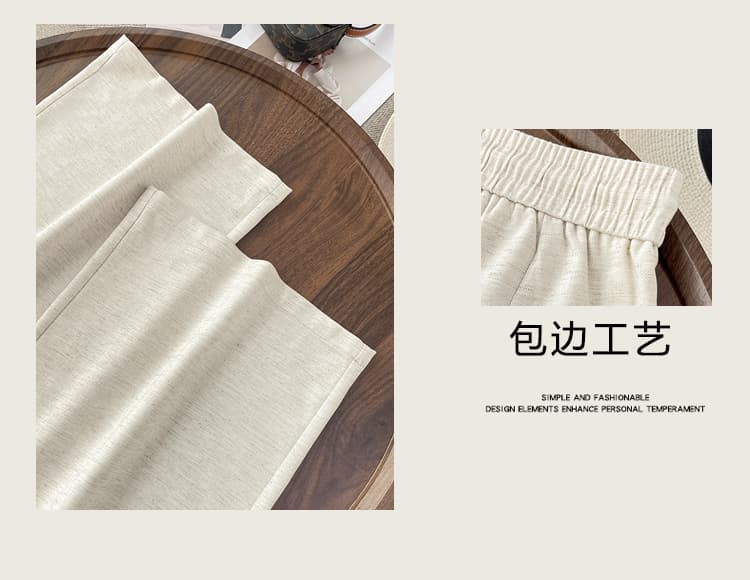 화이트 주간 실크 아마 와이드 레깅스 바지 여름 얇은 스타일 헤링본 곡물 통기성 면 린넨 캐주얼 바지 오래된 돈 도루 센스 스트레이트 팬츠 상세 이미지 6