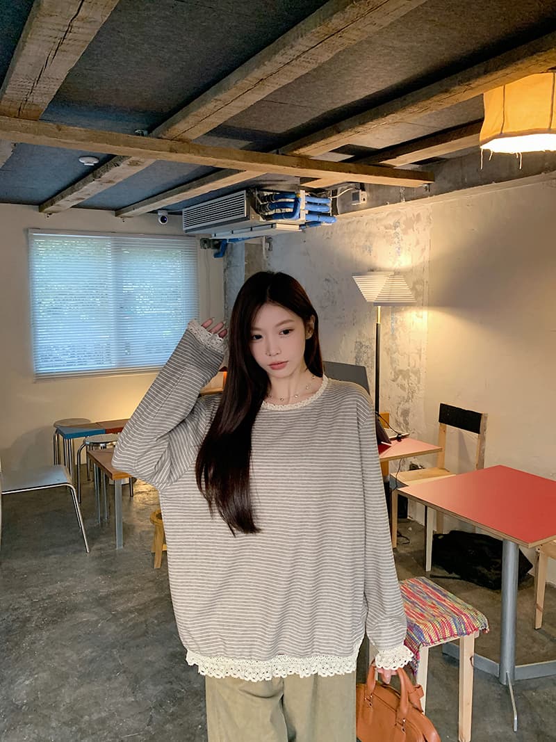 실사 특별 가격 280 그램 모조 캐시미어 긴팔 티셔츠 기본 셔츠 여성 의류 얇은 스타일 레이스 레이스 봄 가을 라운드 넥 맨위 상세 이미지 14